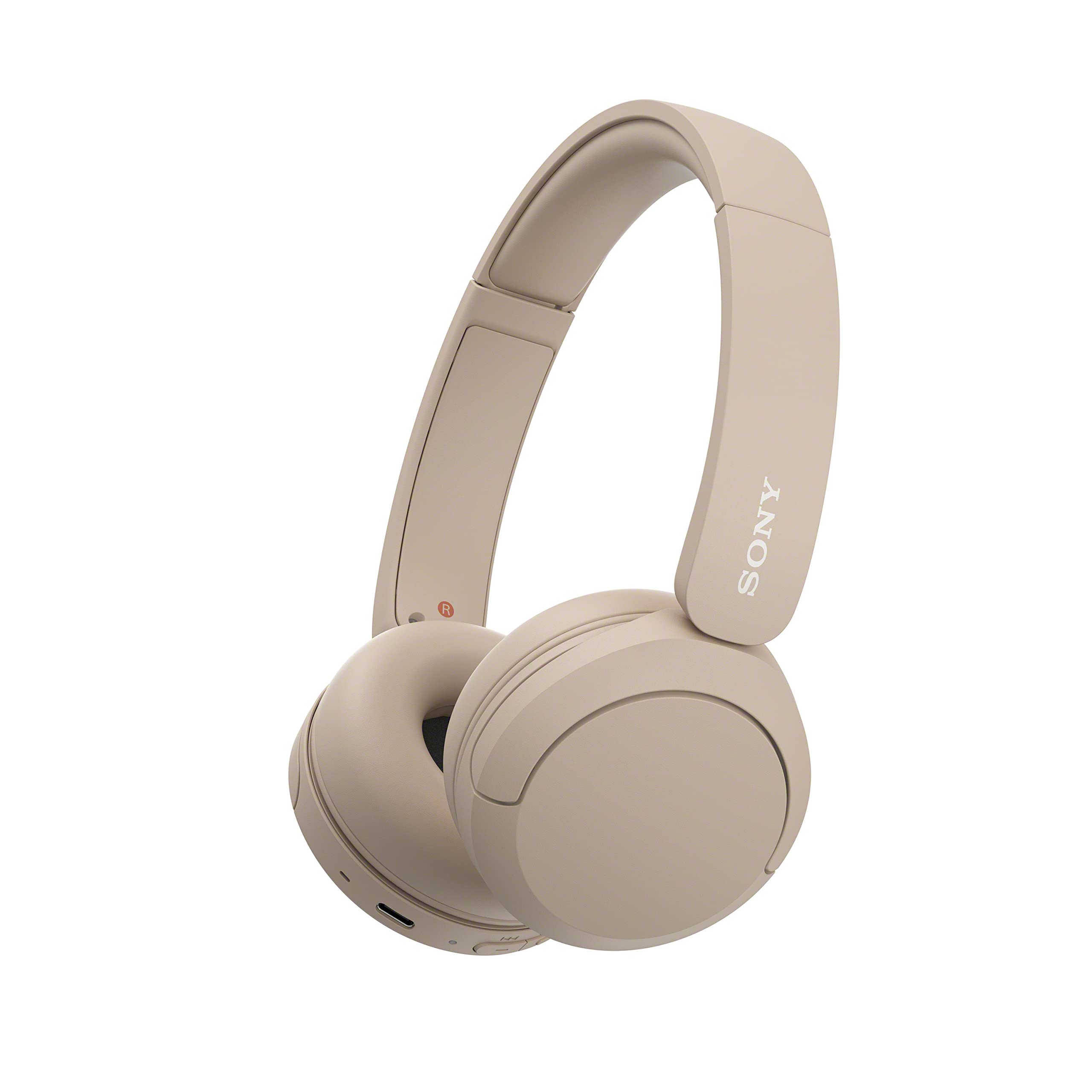 Sony WH-CH520 Beige On-Ear Kopfh&ouml;rer (Connect App, bis zu 50h Wiedergabezeit, 3 Minuten Schnellladen, Bluetooth, Mikrofon, Mehrfachkopplung) 