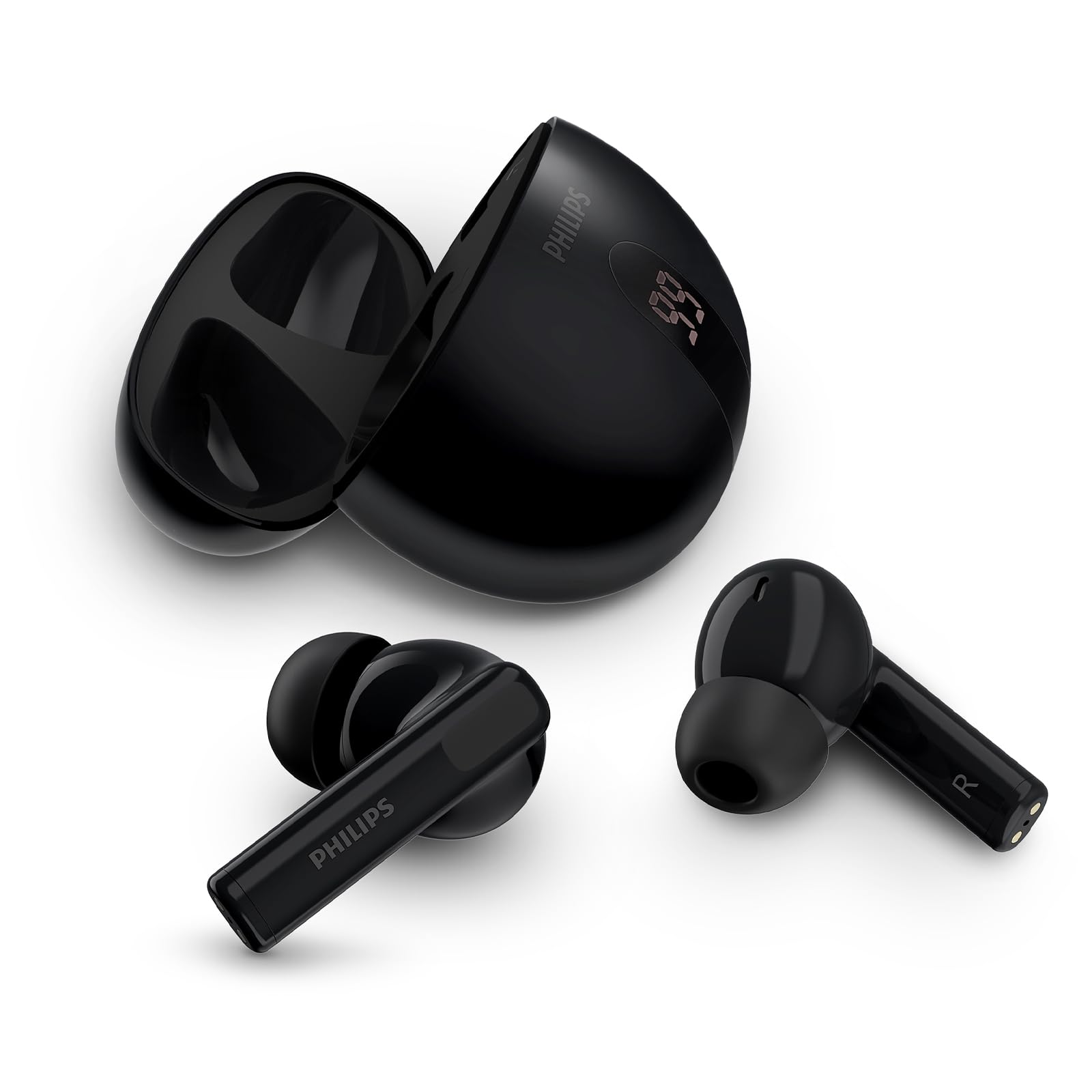 Philips TAT2520 schwarz True Wireless In-Ear Kopfh&ouml;rer (Headset-Funktion, Bluetooth, kabellos, ANC, USB) 