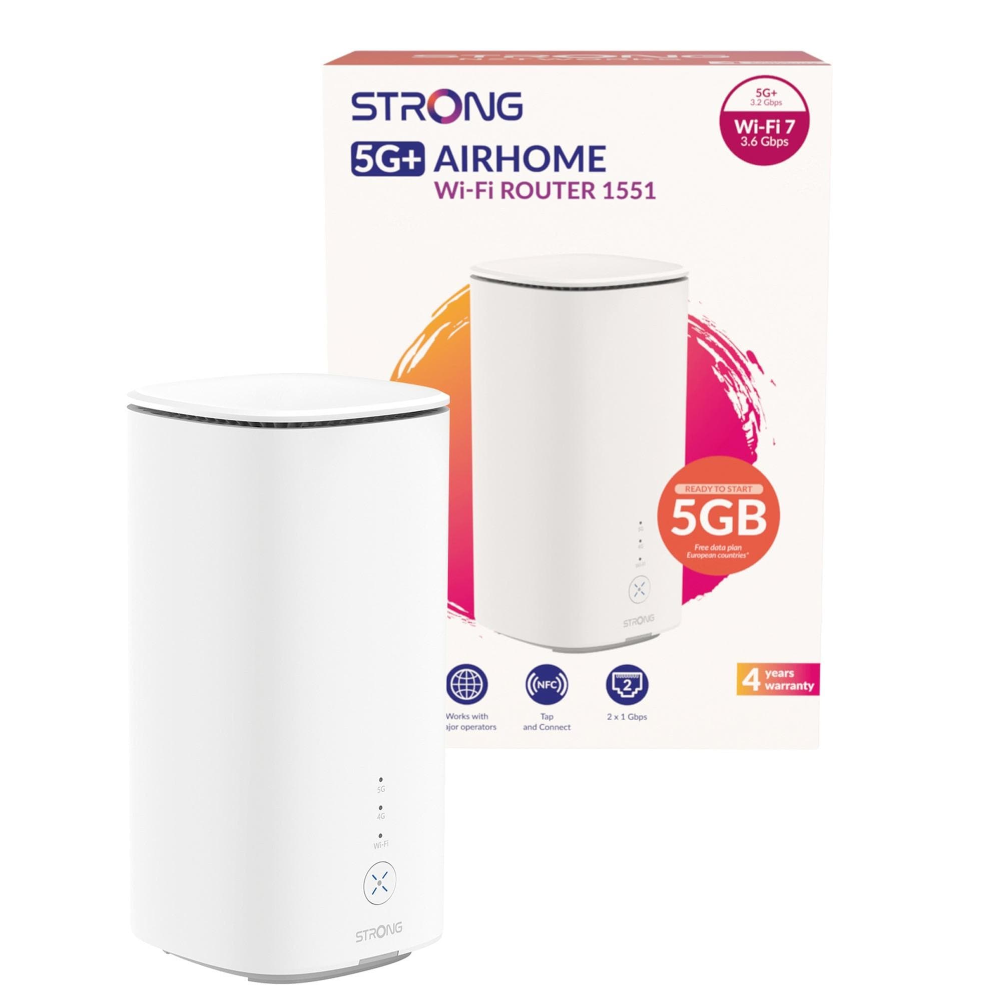 Strong 5G+ AIRHOME 1551 | Wi-Fi 7 (3,6 Gbit/s) Router (5G, Gigabit-LAN) 