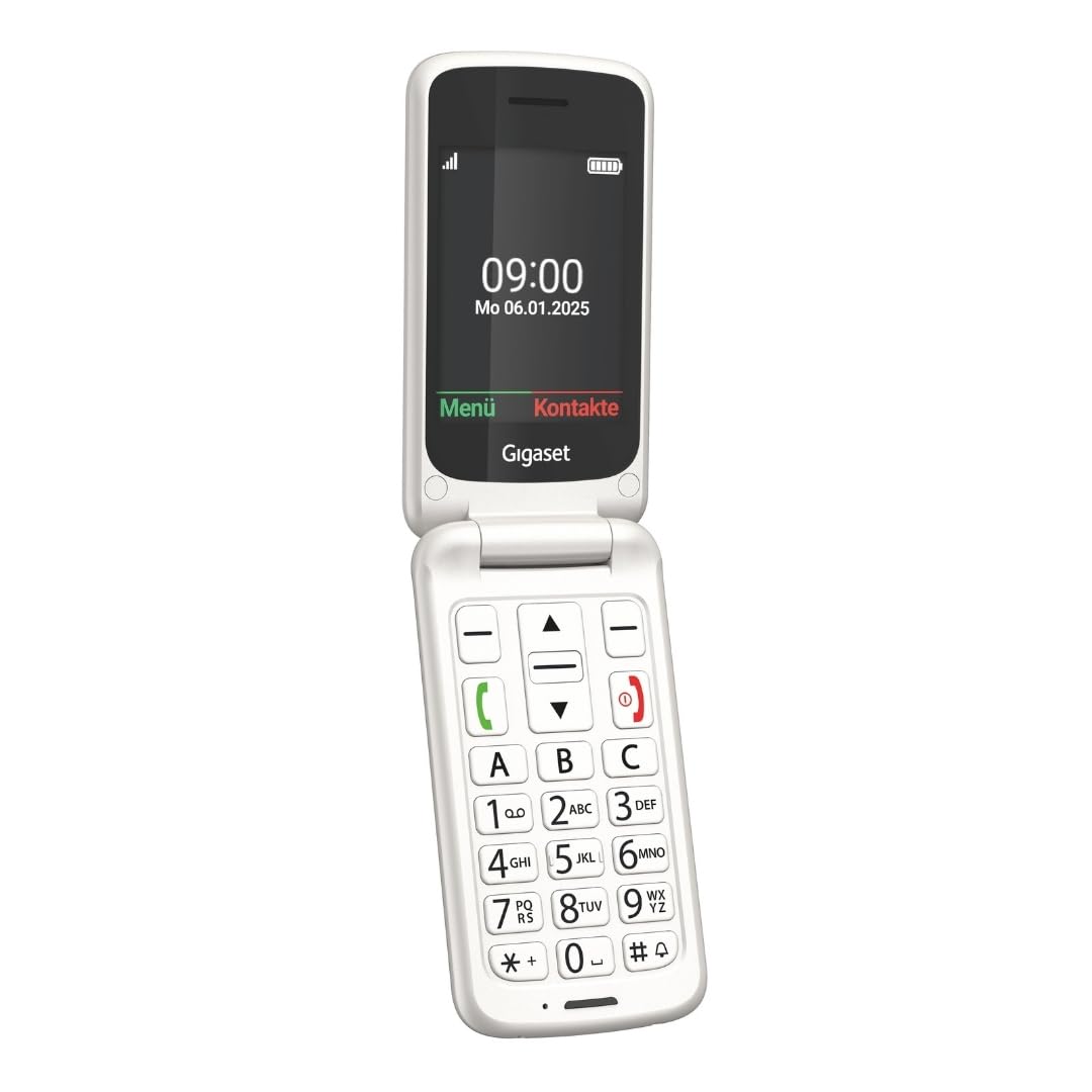 Gigaset GL 595 Pearl White Handy (Wei&szlig;, Seniorenhandy, Klapp) 