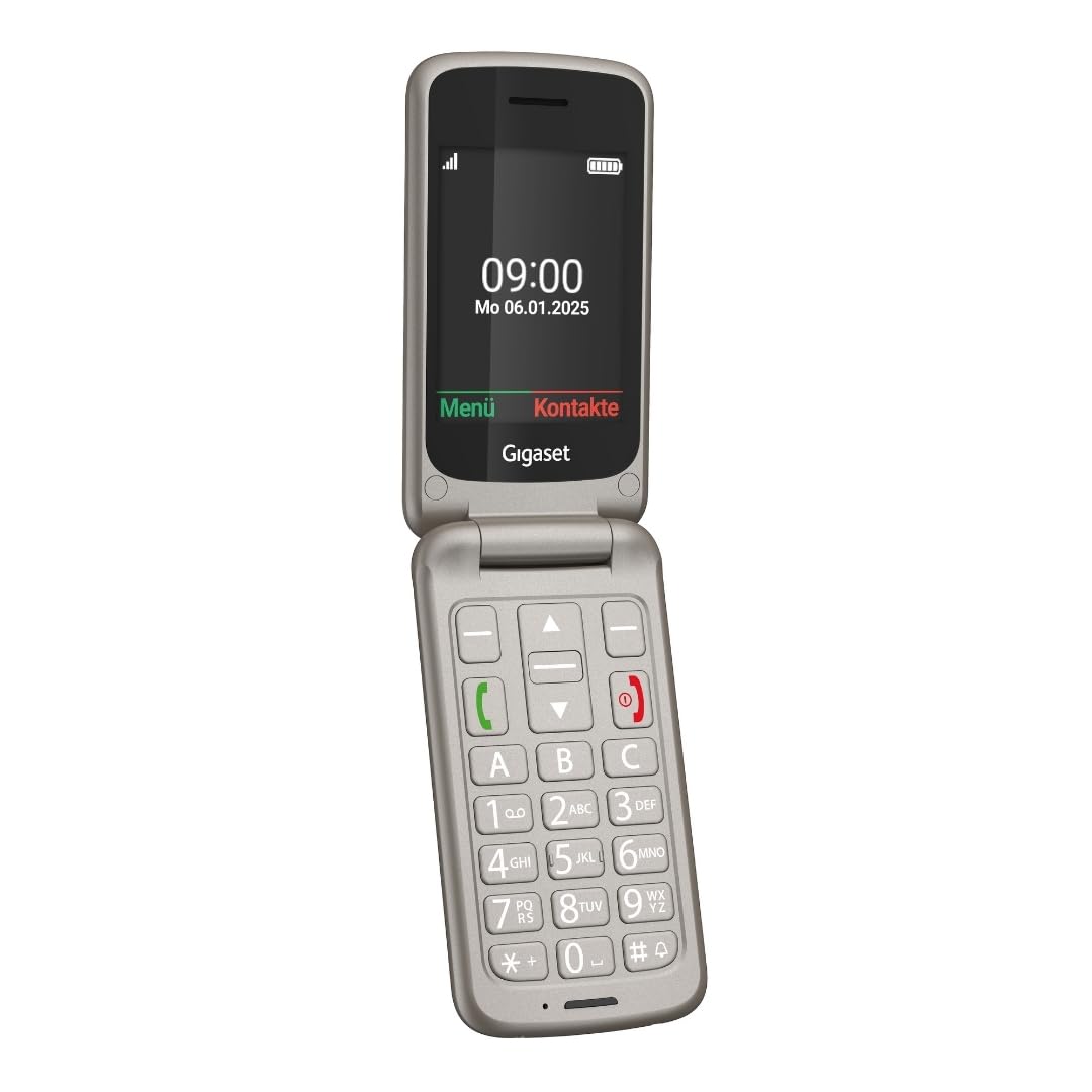 Gigaset GL 595 Titanium Handy (Silber, Seniorenhandy, Klapp) 