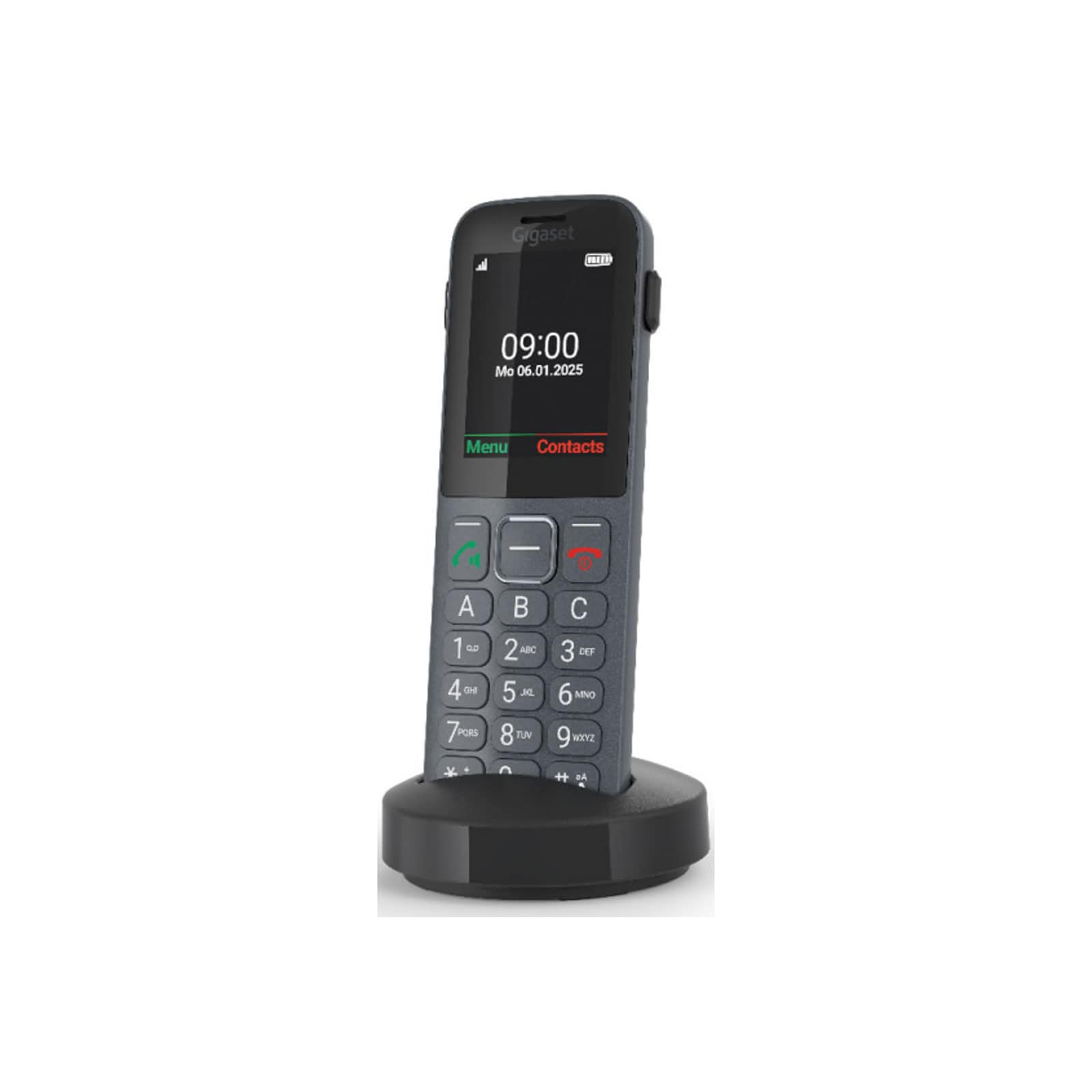 Gigaset Comfort 600 SIM Dark Silver Schnurloses Telefon (Seniorentelefon, Gro&szlig;e Tasten, 4G) 