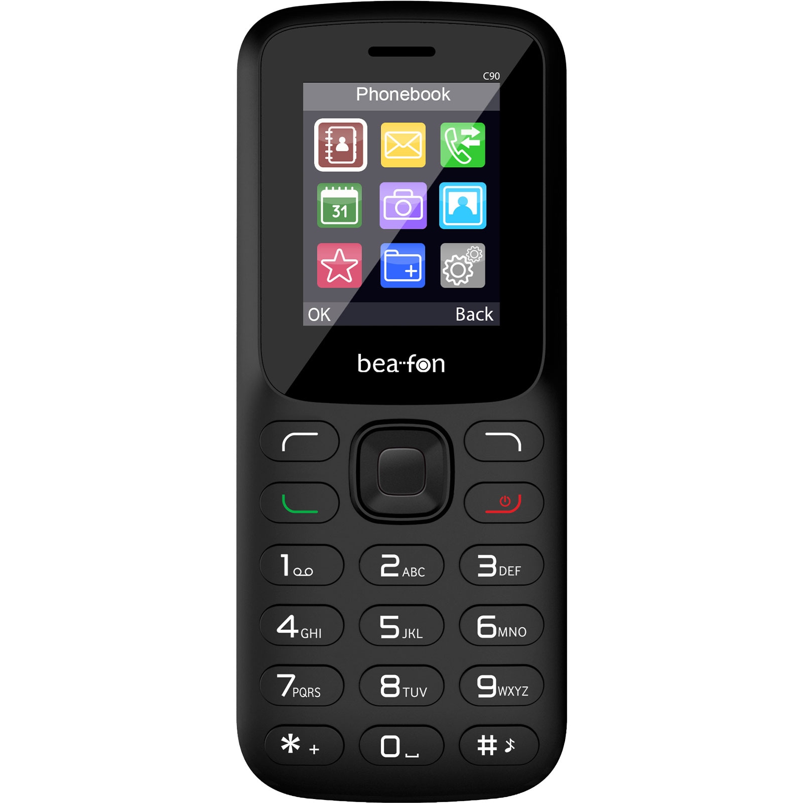 Beafon C90 LTE, Schwarz Handy (Seniorenhandy) 