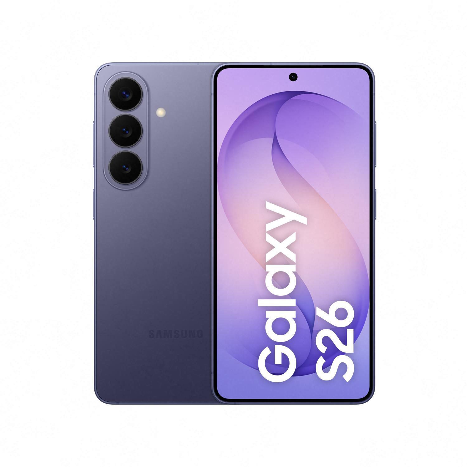 Samsung Galaxy S26 256GB 5G, Cobalt Violet Smartphone (6,3 Zoll, 50 MP, Triple-Kamera, 4.300-mAh, Deca-Core, Fingerabdrucksensor, Gesichtserkennung, lila) 