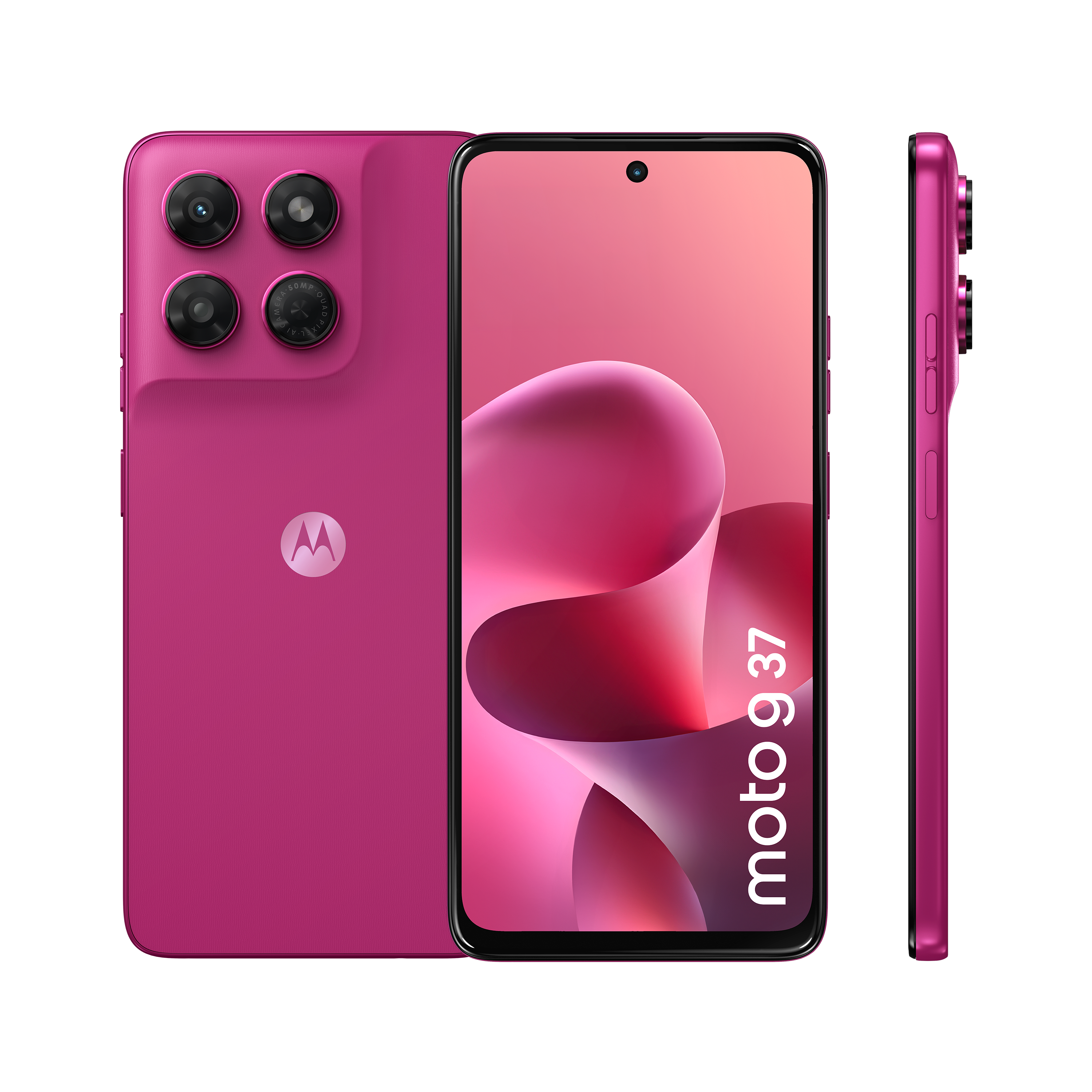 Motorola G37 4GB + 128GB PANTONE&reg; Fuchsia Red Smartphone (6,67 Zoll, 50 MP, 5.100-mAh, Octa-Core, Fingerabdrucksensor, Gesichtserkennung, rot) 