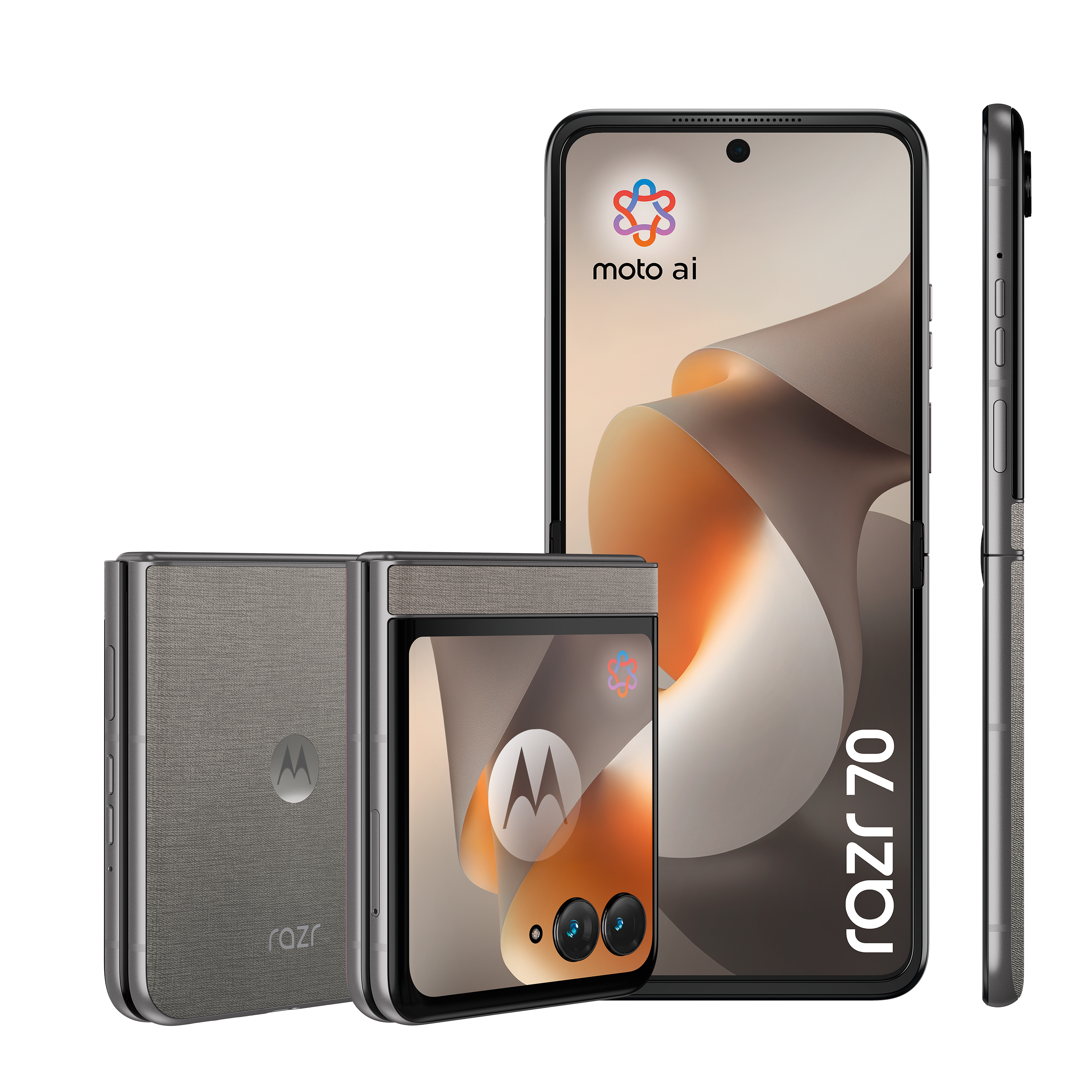 Motorola razr 70 8GB + 256GB PANTONE&reg; Hematite Smartphone (6,9 Zoll, 50 MP, 4.800-mAh, Octa-Core, Fingerabdrucksensor, Gesichtserkennung, gr&uuml;n) 