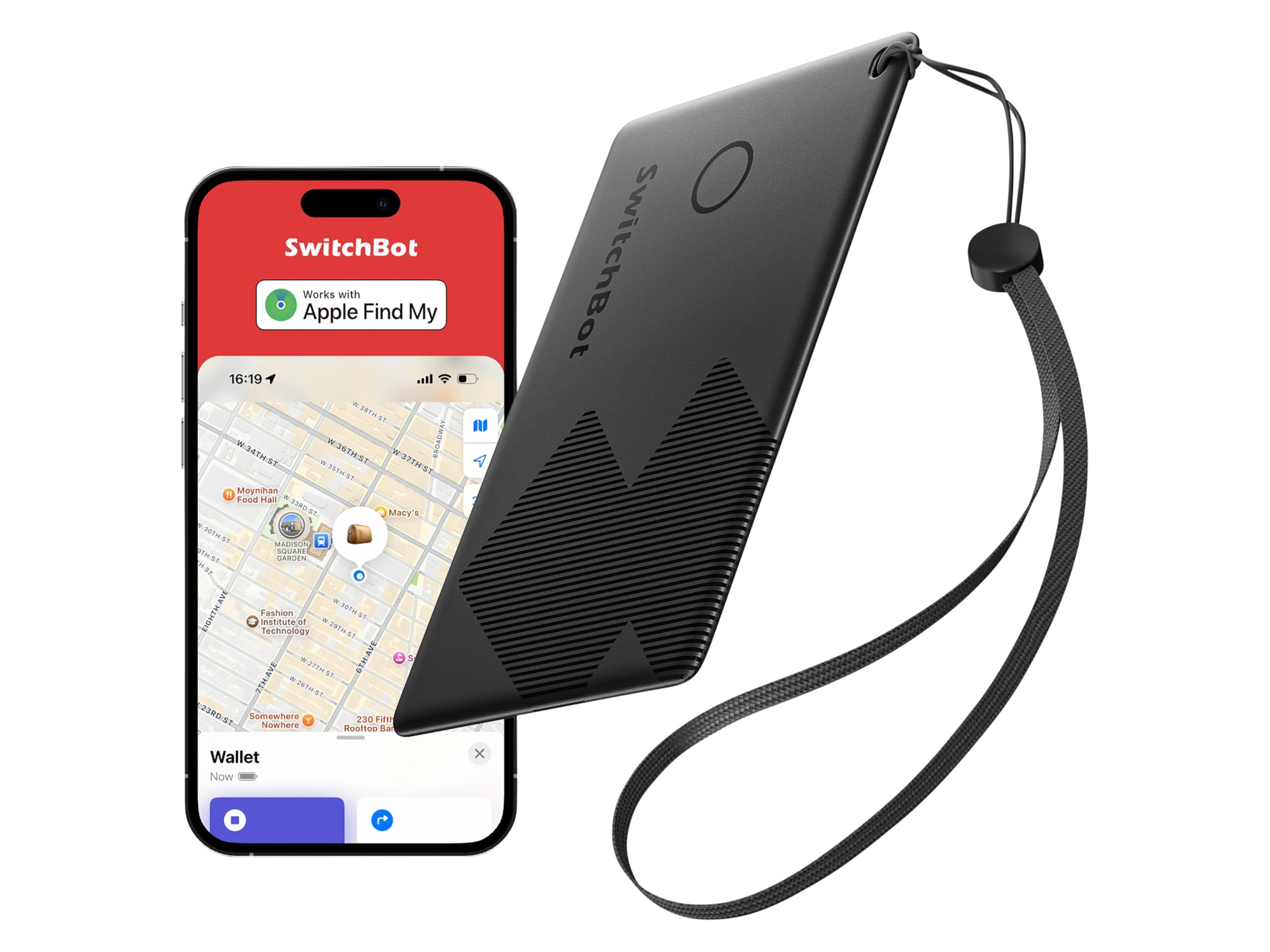 SwitchBot Geldb&ouml;rsen-Tracker-Karte, NFC-kompatibel, Verlust-Benachrichtigung, Schwarz (Apple Find My) 