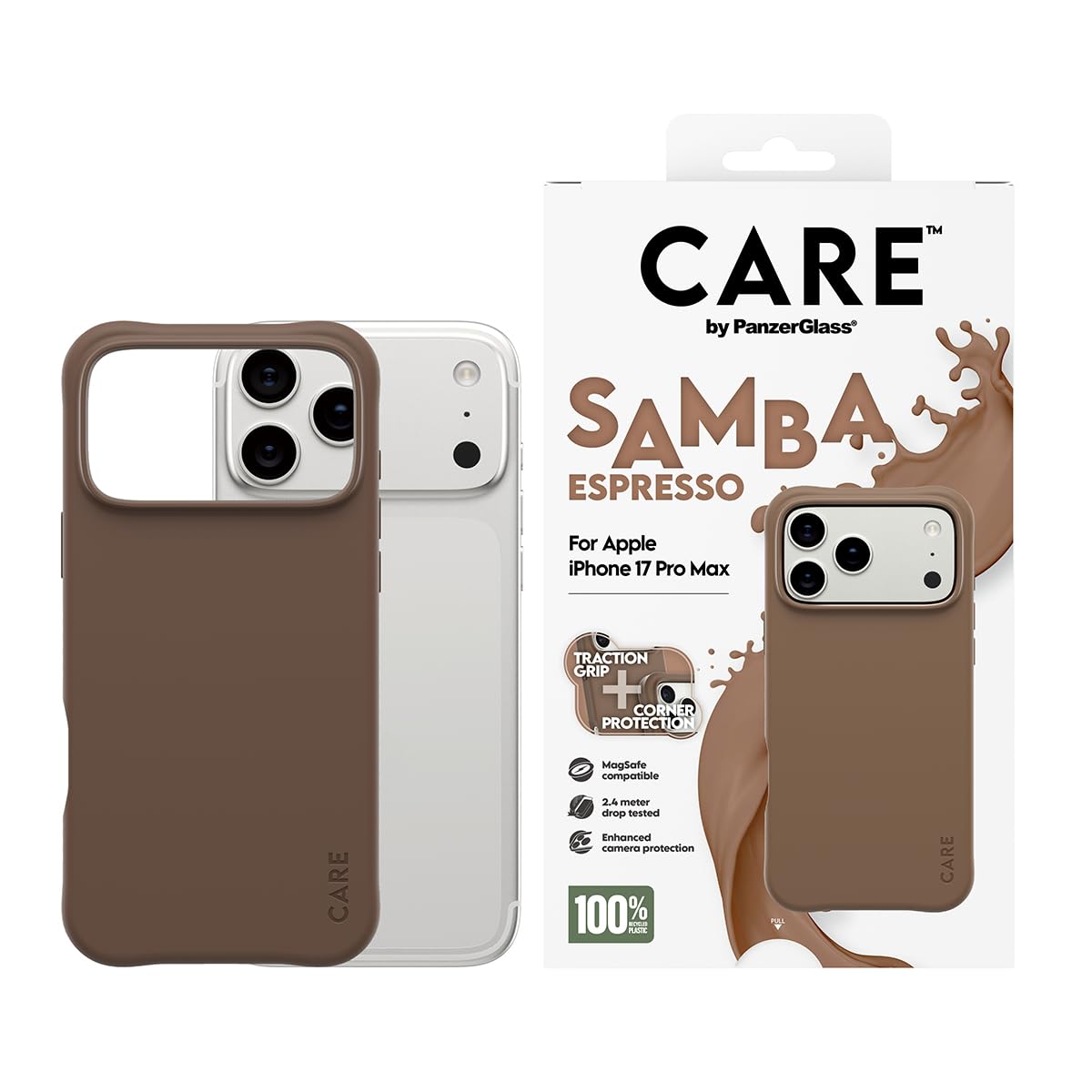 PanzerGlass CARE by PanzerGlass Fashionable Case Samba mit MagSafe f&uuml;r iPhone 17 Pro Max, Transparent/Wei&szlig; (CR84109) 