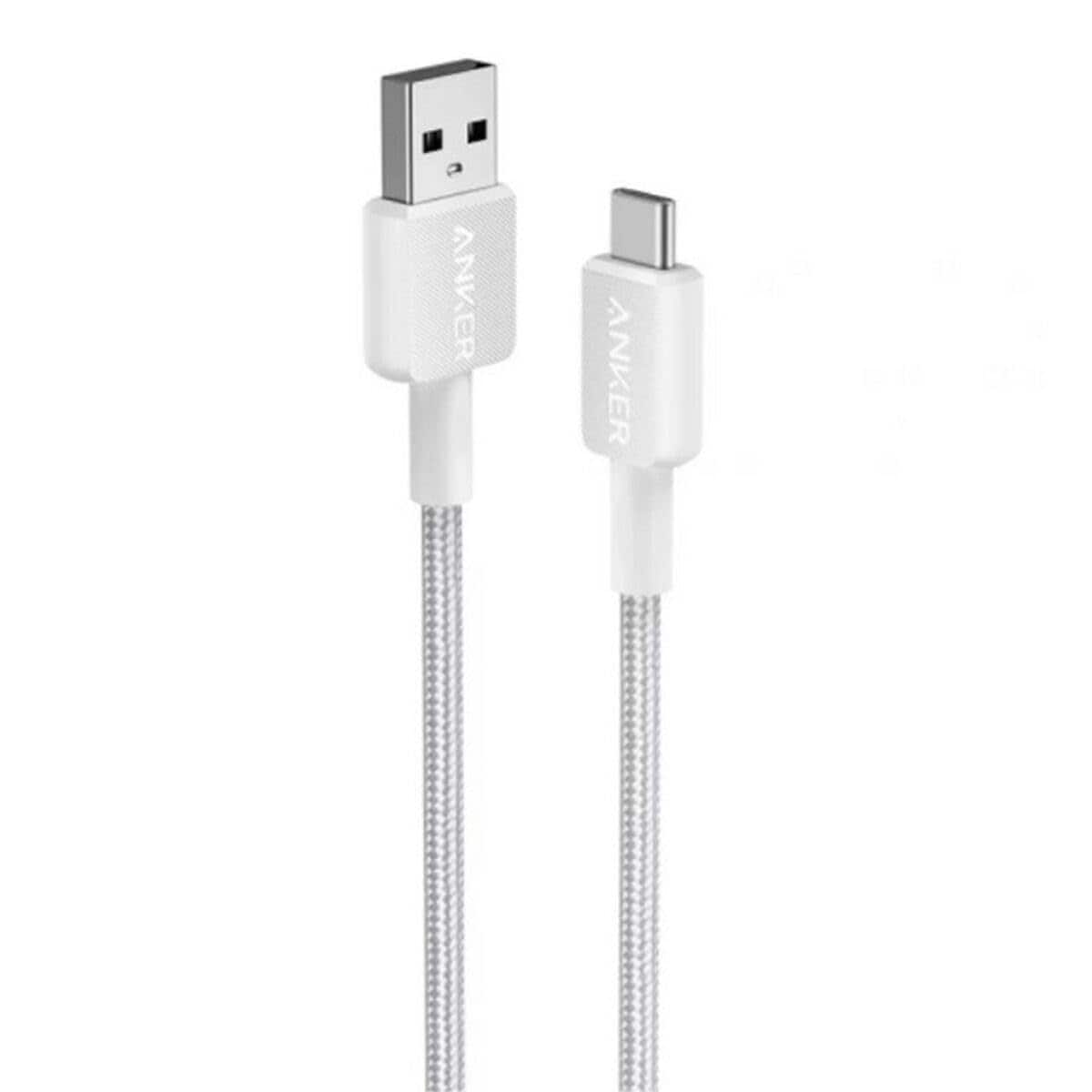 Anker 322 USB-A auf USB-C Kabel (90cm, Geflochten), Wei&szlig; 