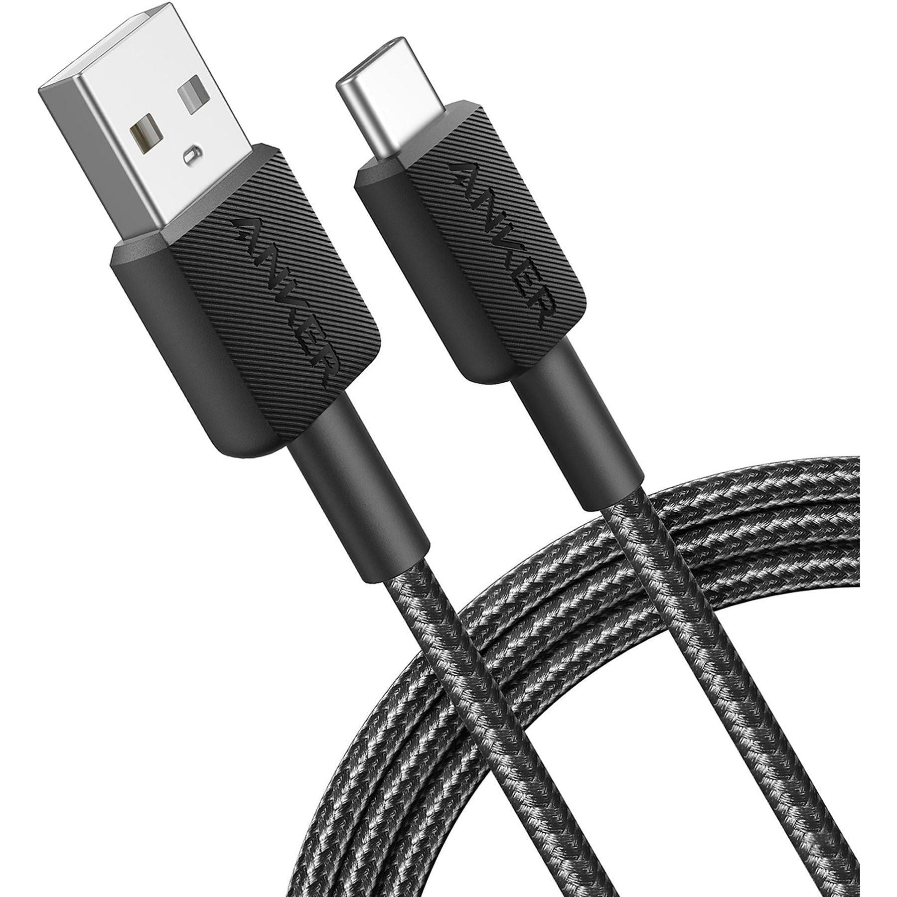 Anker 322 USB-A auf USB-C Kabel (180cm, Geflochten), Schwarz 