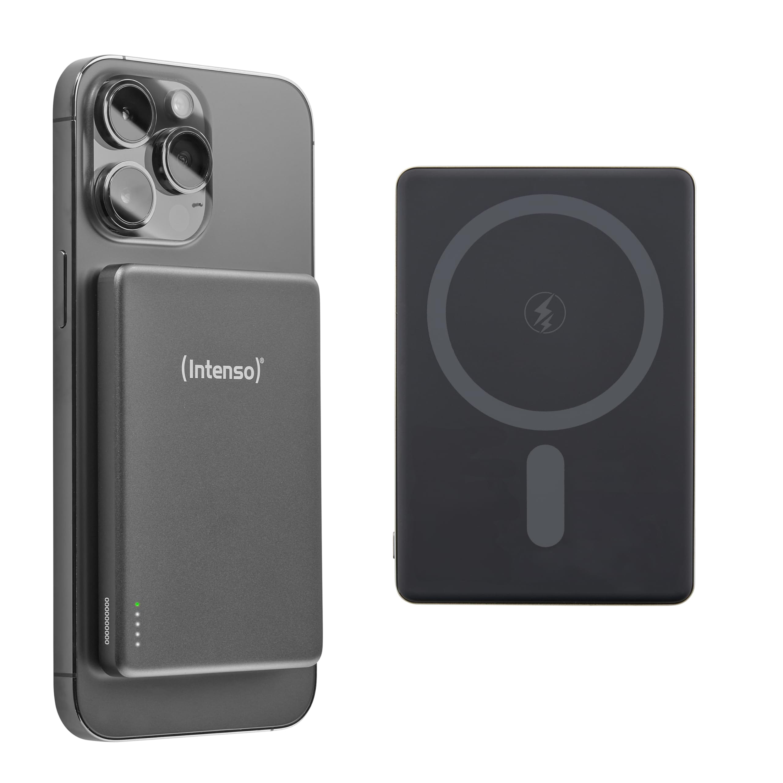 Intenso Intenso Magnetic Wireless Powerbank MW5000, 5000 mAh, Grau (MagSafe, Wireless Charging 15W, USB-C PD 20W, 7344024) 