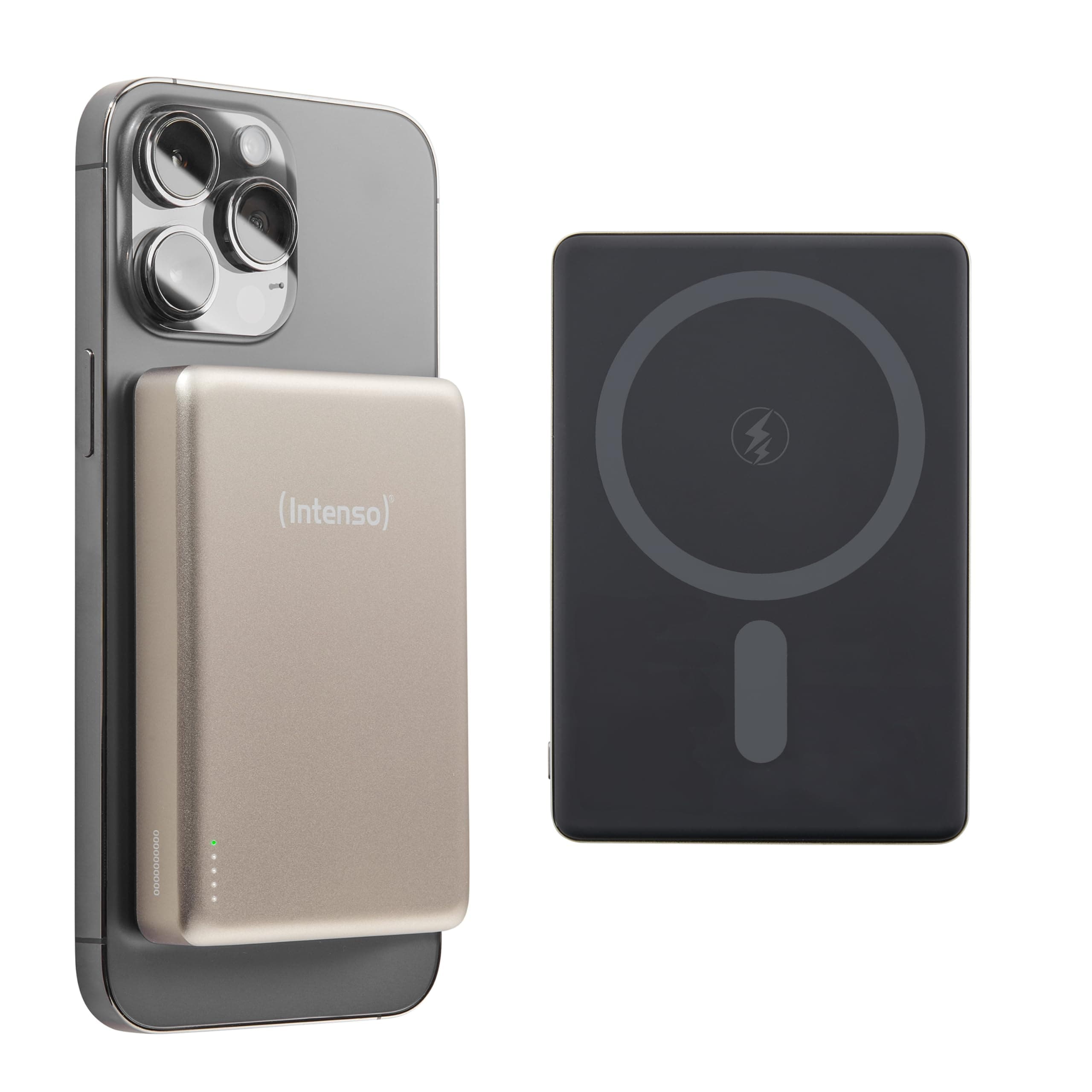 Intenso Intenso Magnetic Wireless Powerbank MW10000, 10000 mAh, Champagner (MagSafe, Wireless Charging 15W, USB-C PD 20W, 7344031) 