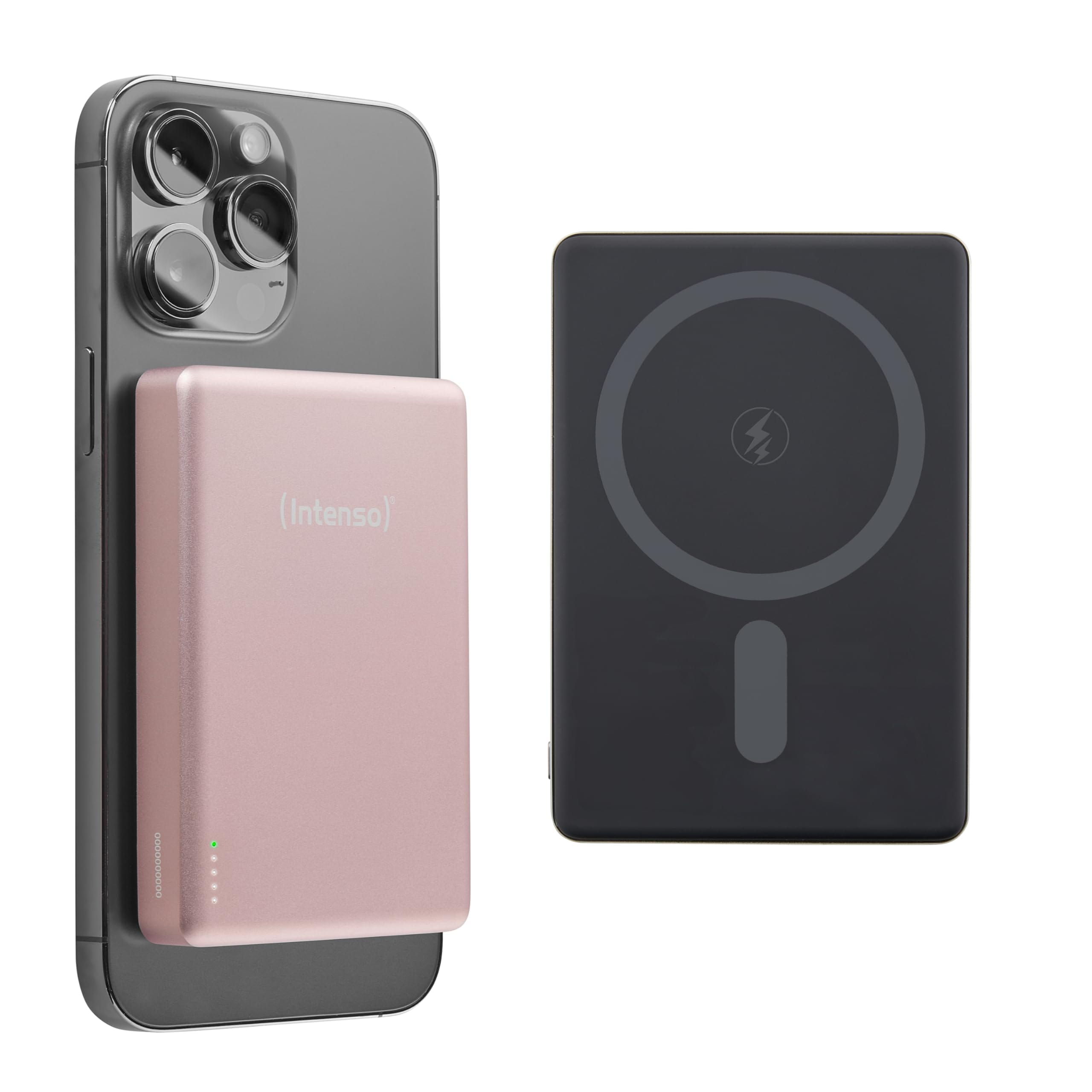 Intenso Intenso Magnetic Wireless Powerbank MW10000, 10000 mAh, Ros&eacute; (MagSafe, Wireless Charging 15W, USB-C PD 20W, 7344033) 
