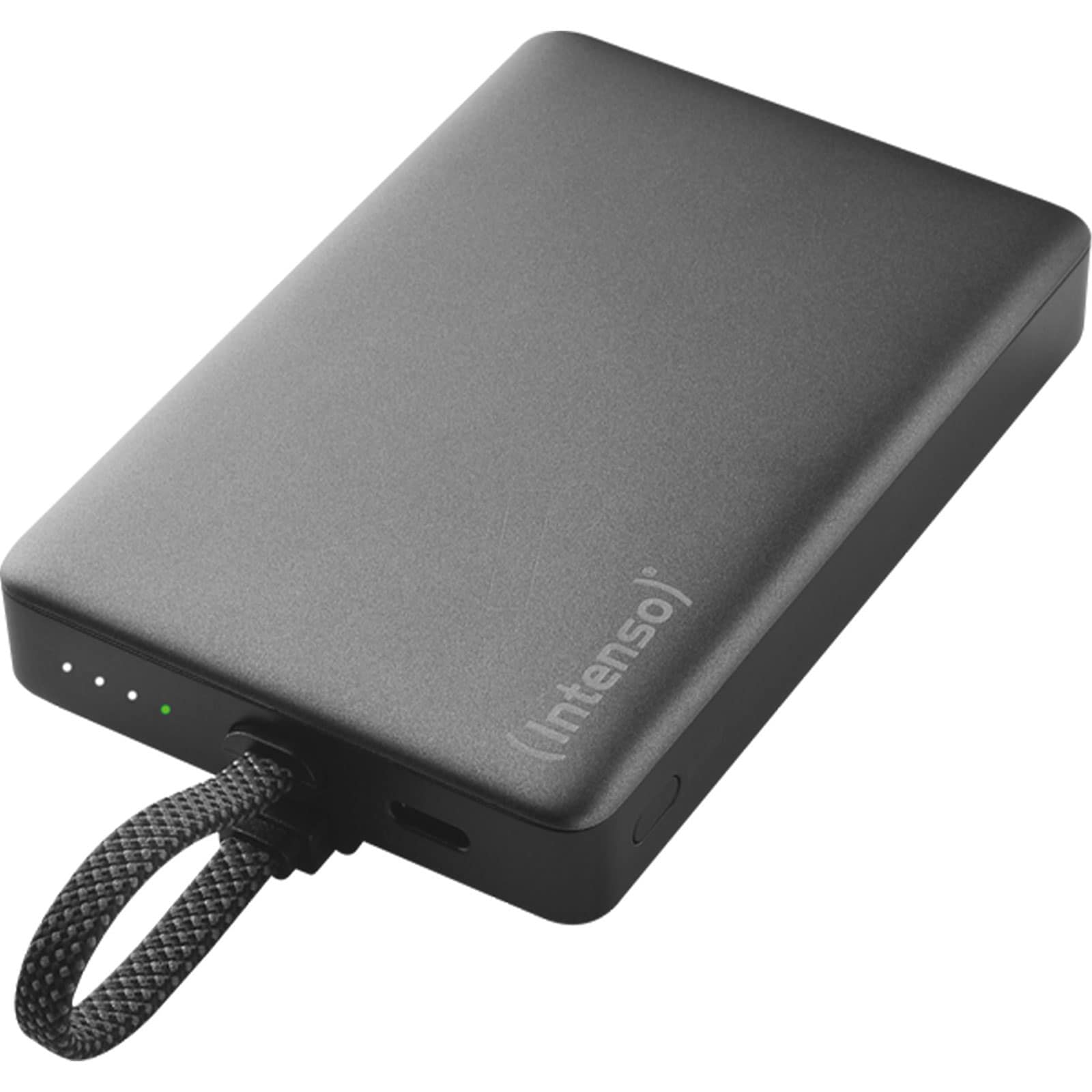 Intenso MC10000, Schwarz, mit integriertem USB-C Kabel und magnetischer R&uuml;ckseite, 20 Watt 