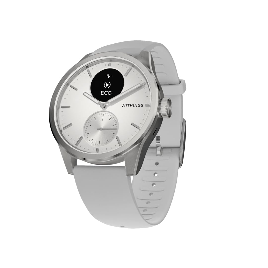 Withings ScanWatch 2 - 42 mm Pearl White Smartwatch (Herzfrequenzmessung) 