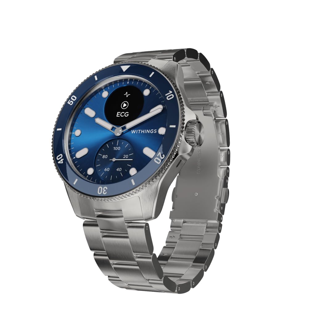 Withings ScanWatch Nova 42mm Blue Smartwatch (Herzfrequenzmessung, Schrittz&auml;hler) 