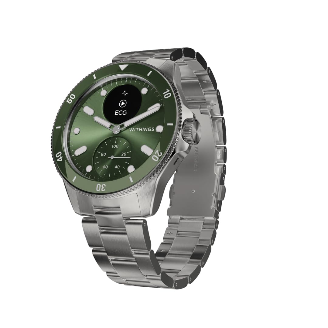 Withings ScanWatch Nova 42mm Gr&uuml;n/Silber Smartwatch (Herzfrequenzmessung, Schrittz&auml;hler) 