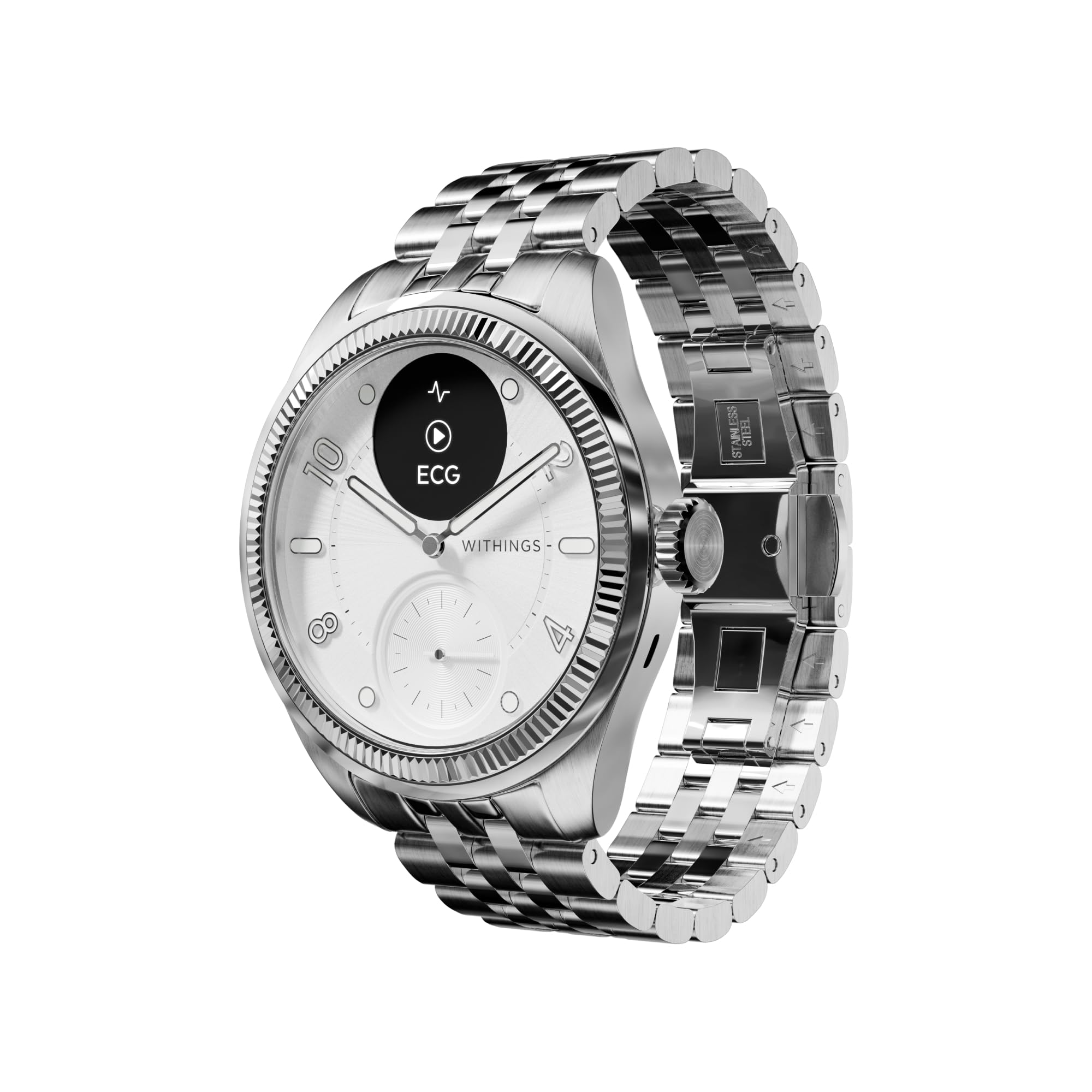 Withings ScanWatch Nova Brilliant 39mm Titanium Silver Smartwatch (Herzfrequenzmessung, Schrittz&auml;hler) 
