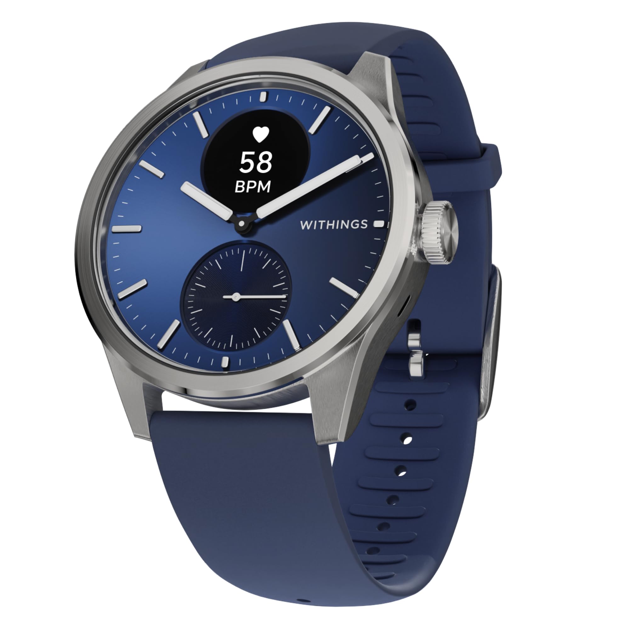 Withings ScanWatch 2 - 42mm Blau Smartwatch (Herzfrequenzmessung, Schrittz&auml;hler, Schlaf-Tracking) 