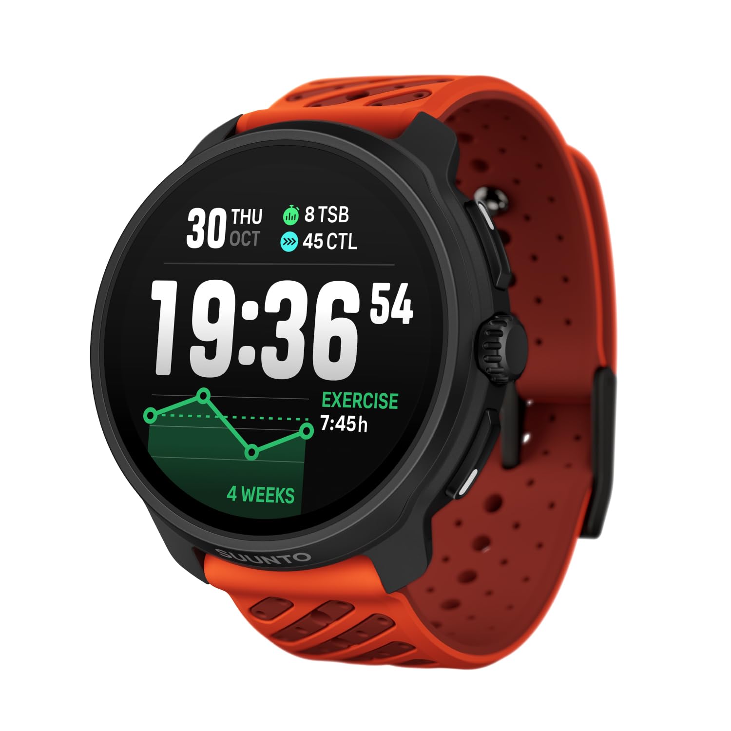 Suunto Race 2 Coral Orange, 49 mm Smartwatch (Herzfrequenzmessung, Schrittz&auml;hler, Kalorienverbrauch) 