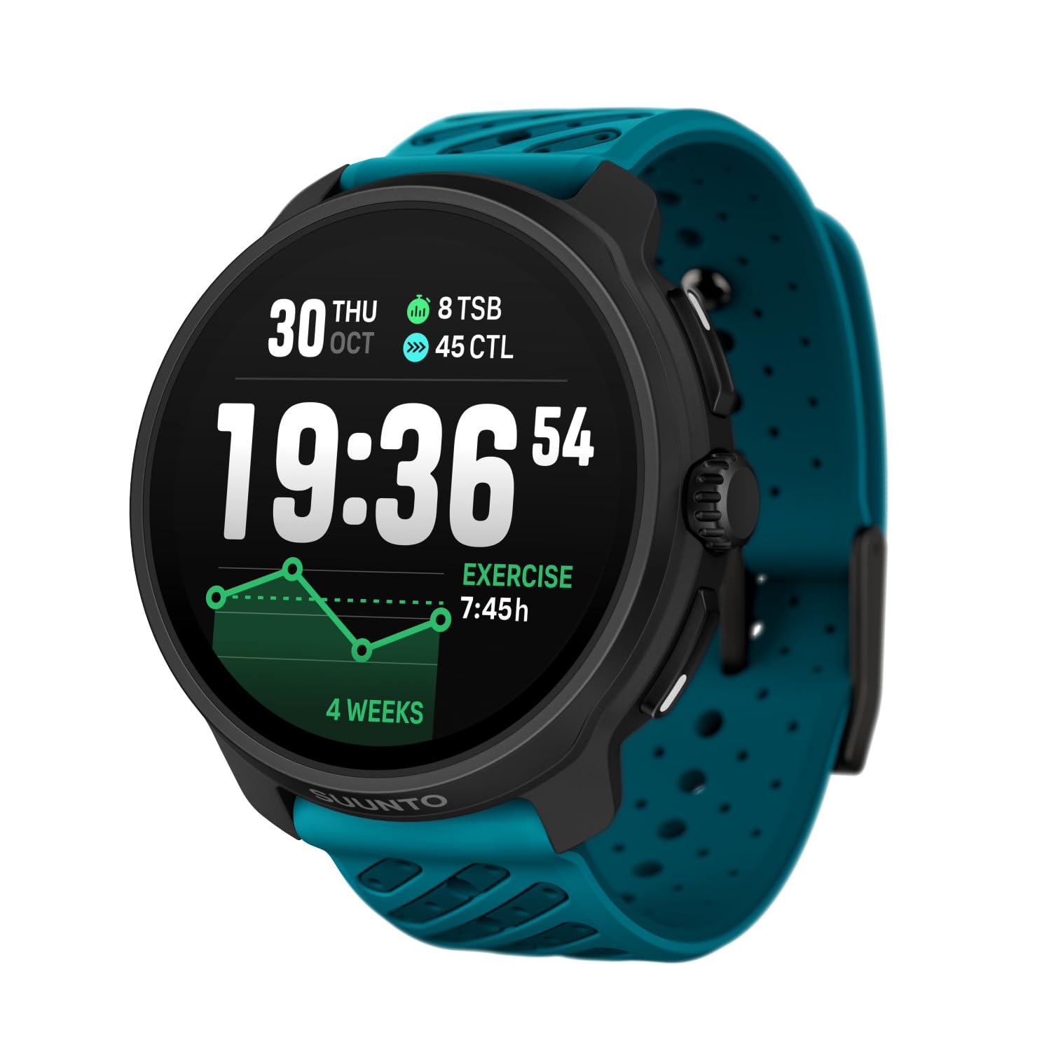Suunto Race 2 Wave Blue, 49 mm Smartwatch (Herzfrequenzmessung, Schrittz&auml;hler, Kalorienverbrauch) 