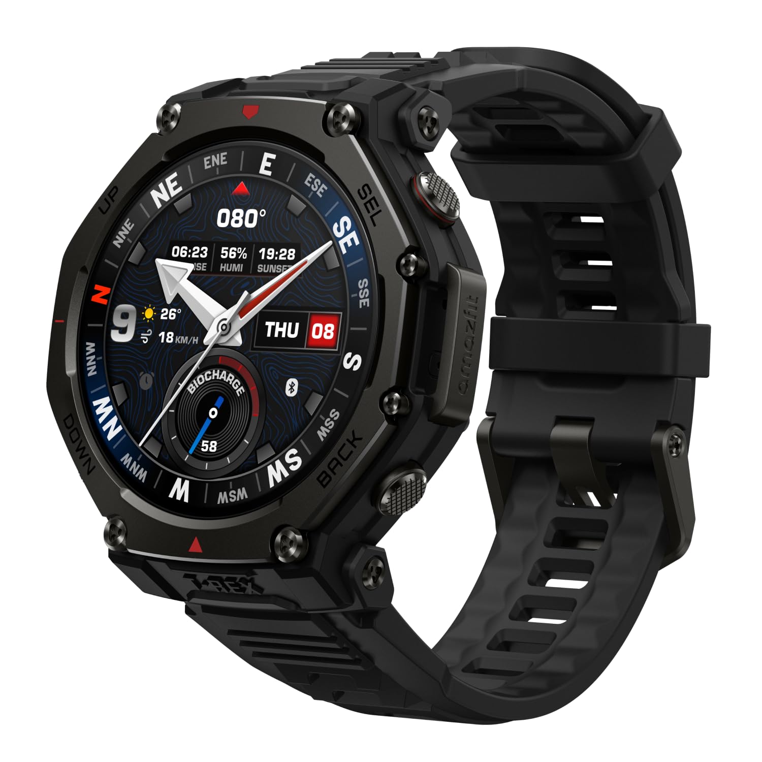Amazfit T-Rex 3 Pro, 48mm, Tactical Black Smartwatch (Herzfrequenzmessung, Schlaf&uuml;berwachung) 