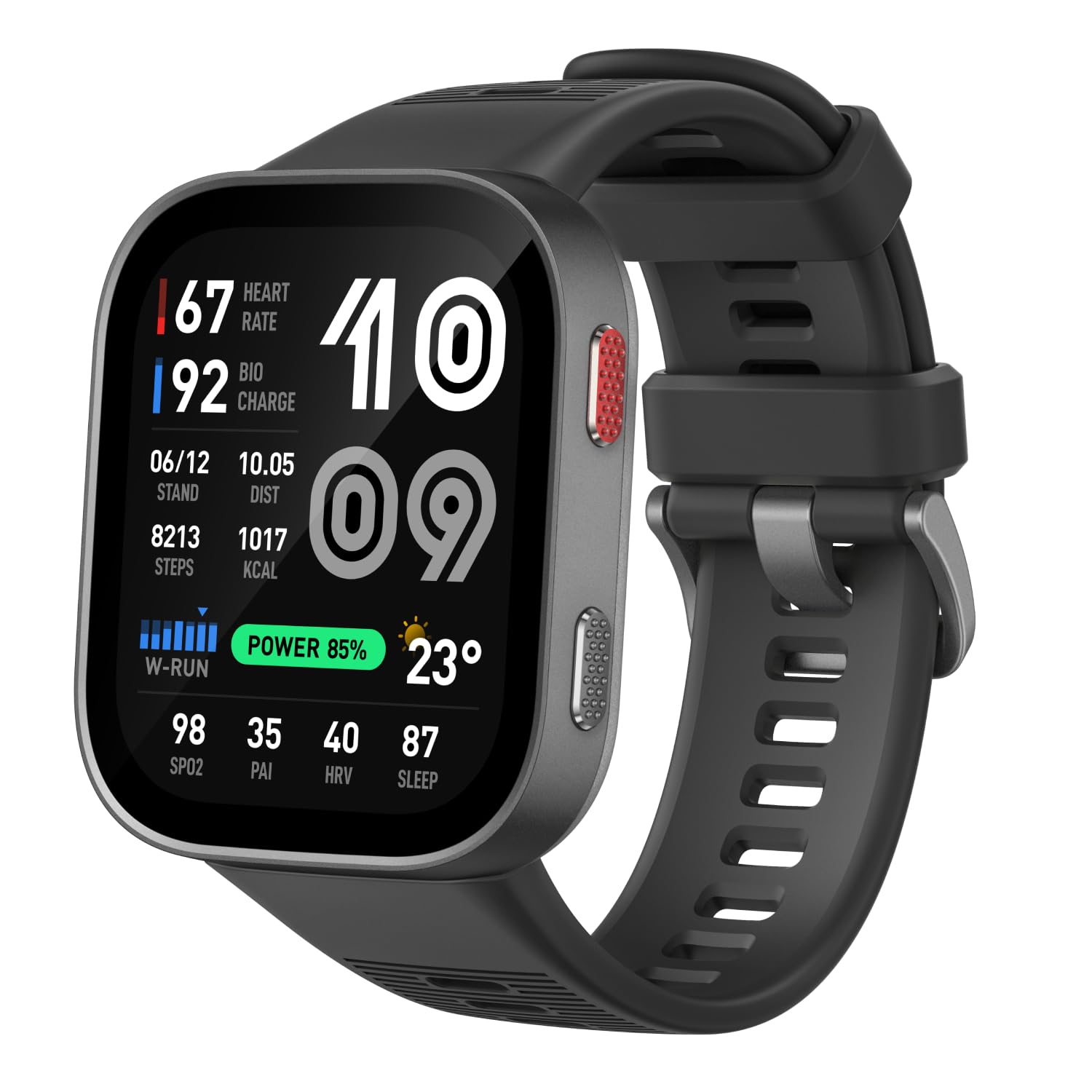 Amazfit Bip Max, Carbon Gray Smartwatch (Herzfrequenzmessung, Schrittz&auml;hler) 