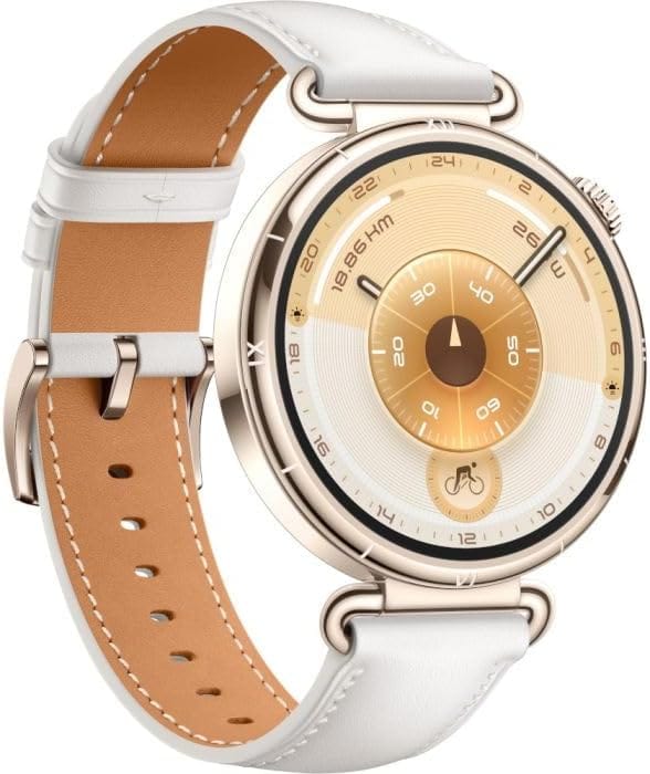 Huawei Watch GT6, 41mm, Goldfarbenes Edelstahlgeh&auml;use mit wei&szlig;em Kompositarmband (Herzfrequenzmessung, Schlafmonitoring) 