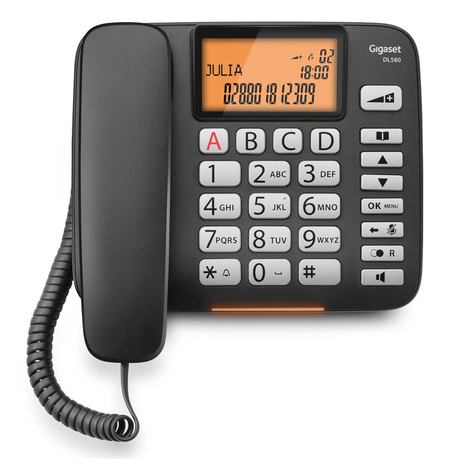 Gigaset DL580 schnurgebundenes Senioren Telefon schwarz 