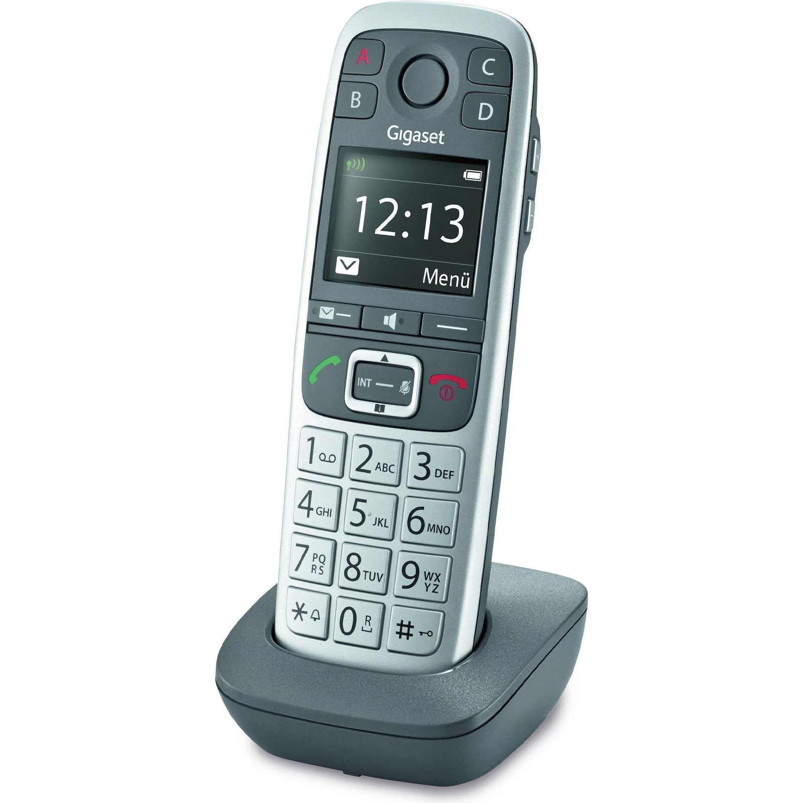 Gigaset E 560 HX platin Premium-Gro&szlig;tastentelefon  (DECT) - gro&szlig;e Ziffernanzeige 