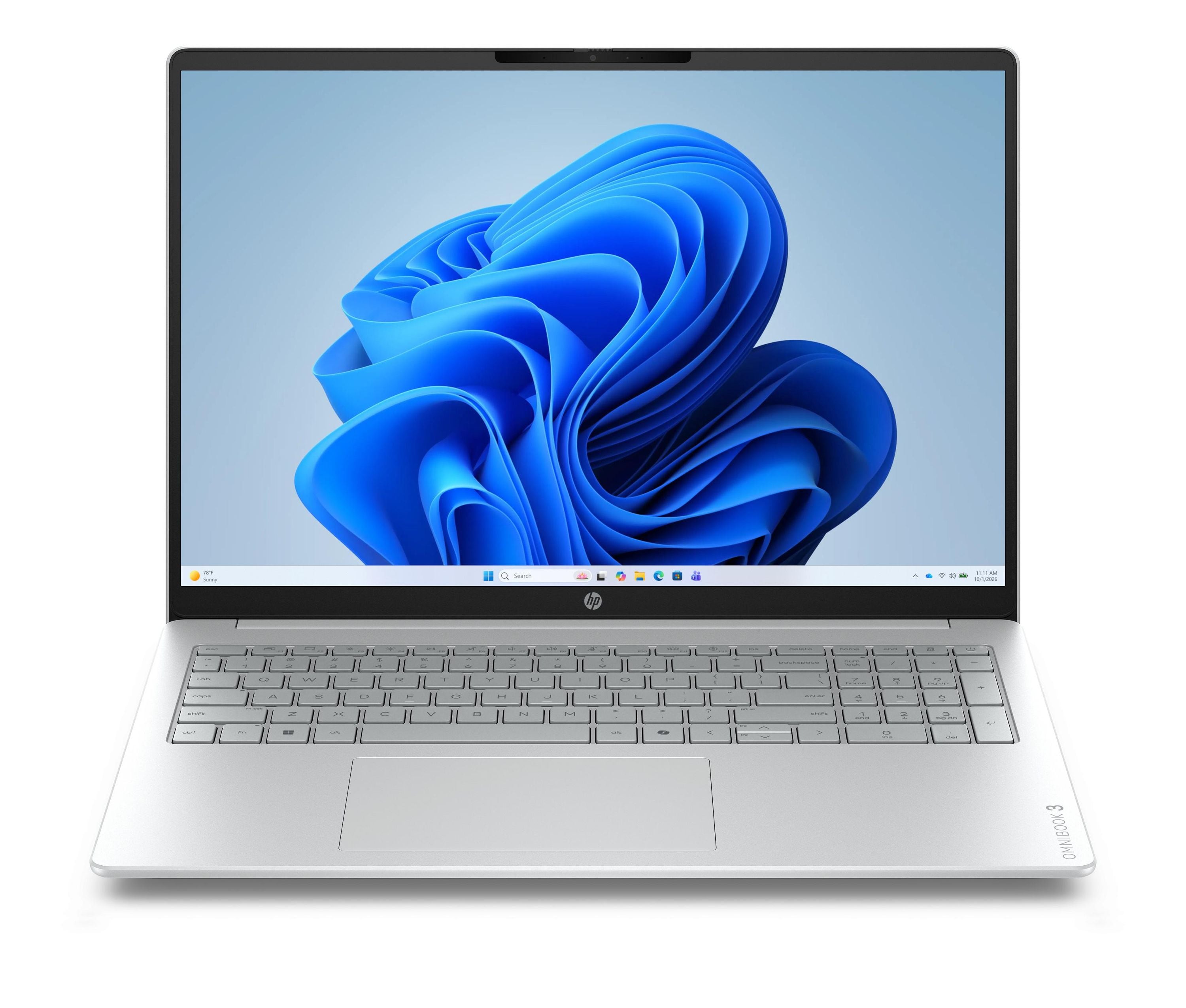 HP Omnibook 3 16-by0531ng, Silber, 16 Zoll, Full HD, IPS, AMD Ryzen 3 30, 8 GB, 512 GB, Radeon 610M Notebook (D46JYEA) 