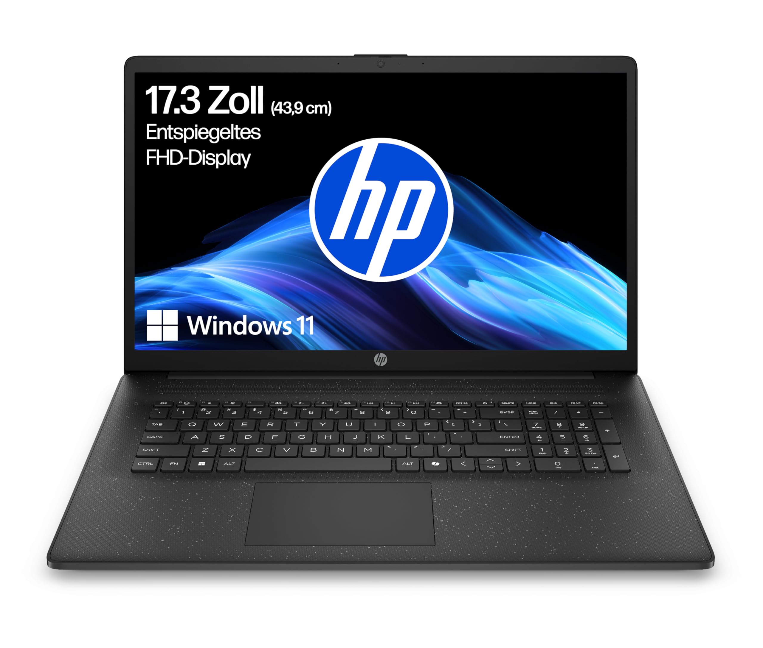 HP 17-cp2260ng, Schwarz, 17,3 Zoll, Full HD, IPS, AMD Ryzen 5 7520U, 8 GB, 512 GB, AMD Radeon Notebook (BZ8R7EA) 