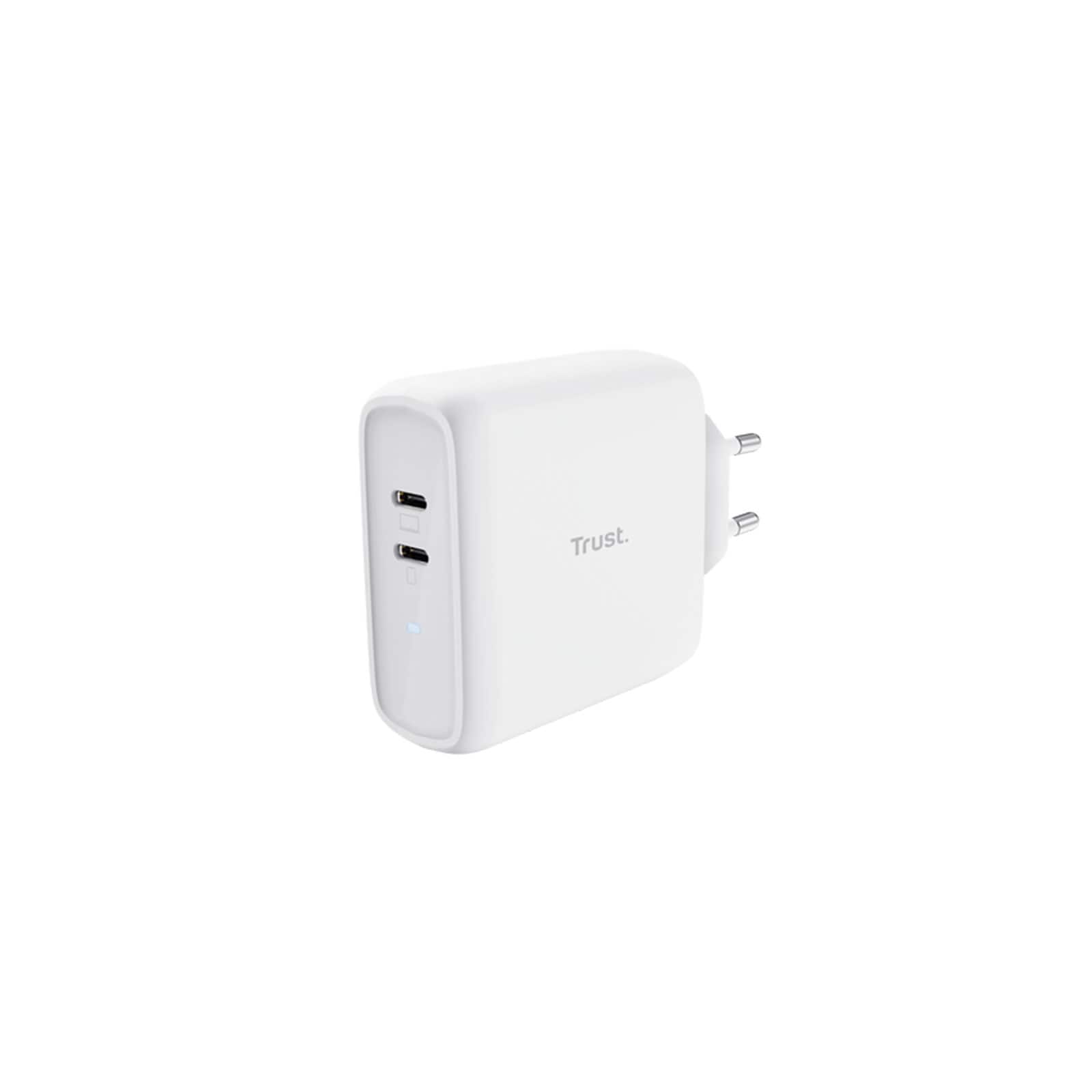 Trust Maxo USB-C-GaN-Ladeger&auml;t 65 W mit 2 USB-C-Anschl&uuml;ssen, Wei&szlig; (25526) 