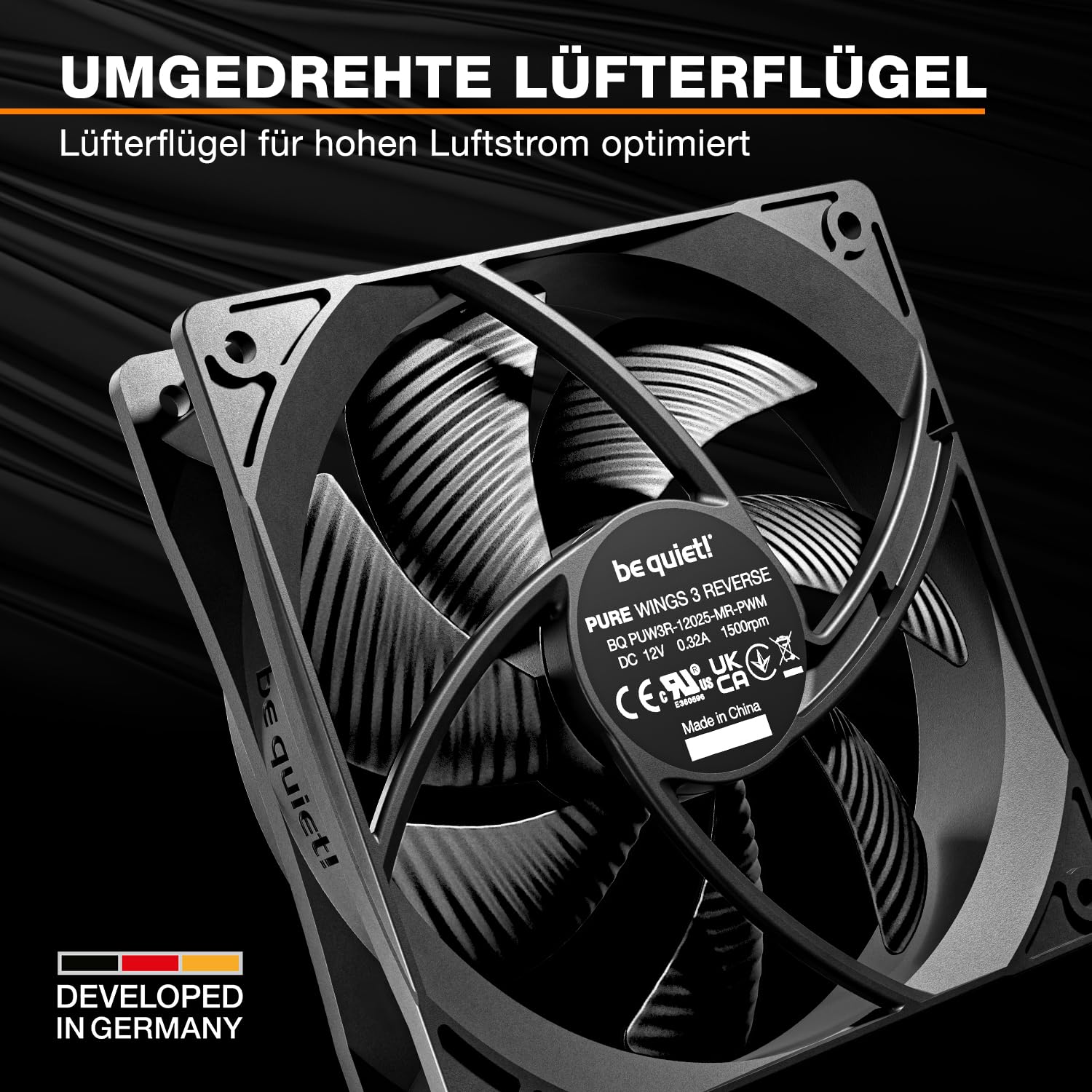 Be quiet! CPU-K&uuml;hler L&uuml;fter 120mm Pure Wings 3 PWM Reverse 3-Pack 