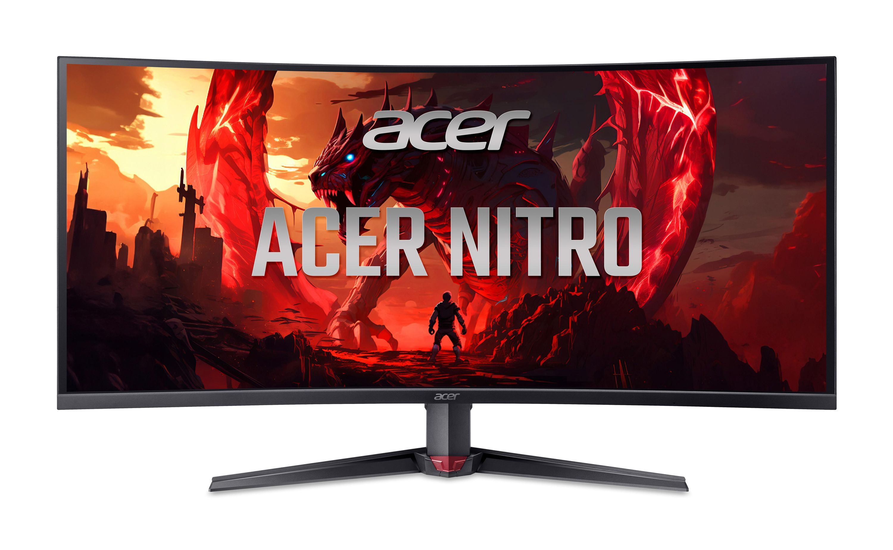 ACER Nitro XZ403CKRbmiiphuzx, Schwarz, 40 Zoll, Curved, Wide 4K, VA, 180 Hz, 0,5 ms (HDMI, DisplayPort, USB-C, h&ouml;henverstellbar, neigbar, schwenkbar, AMD FreeSync Premium, HDR400) 