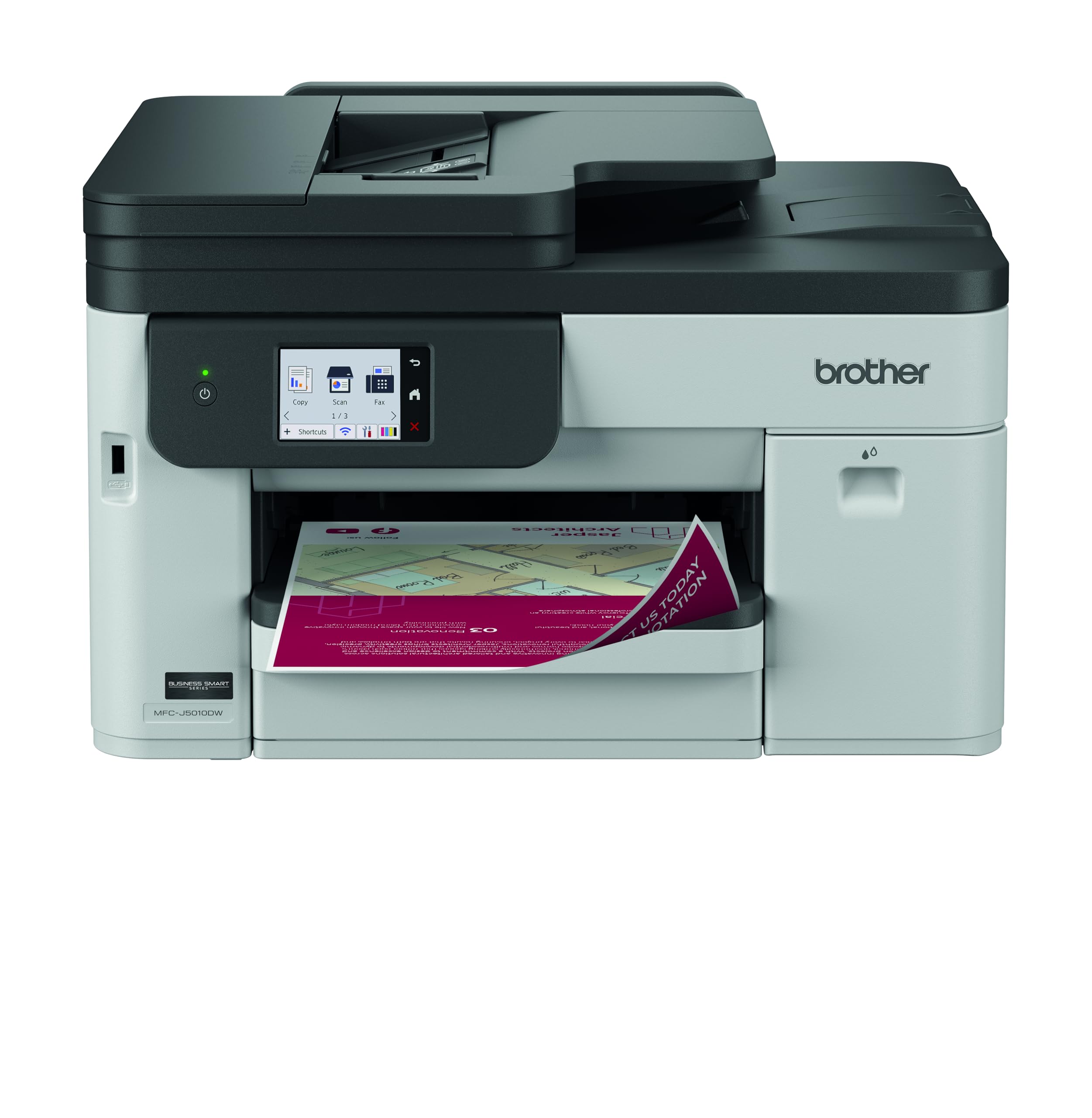 BROTHER MFC-J5010DW 4in1 Multifunktionsdrucker (Tintenstrahldrucker, 4-in-1, Drucker, Fax, Scanner, Kopierer, Dual-Band WLAN (2,4 / 5 GHz), Gigabit-LAN, USB, AirPrint, Duplex, A4) 