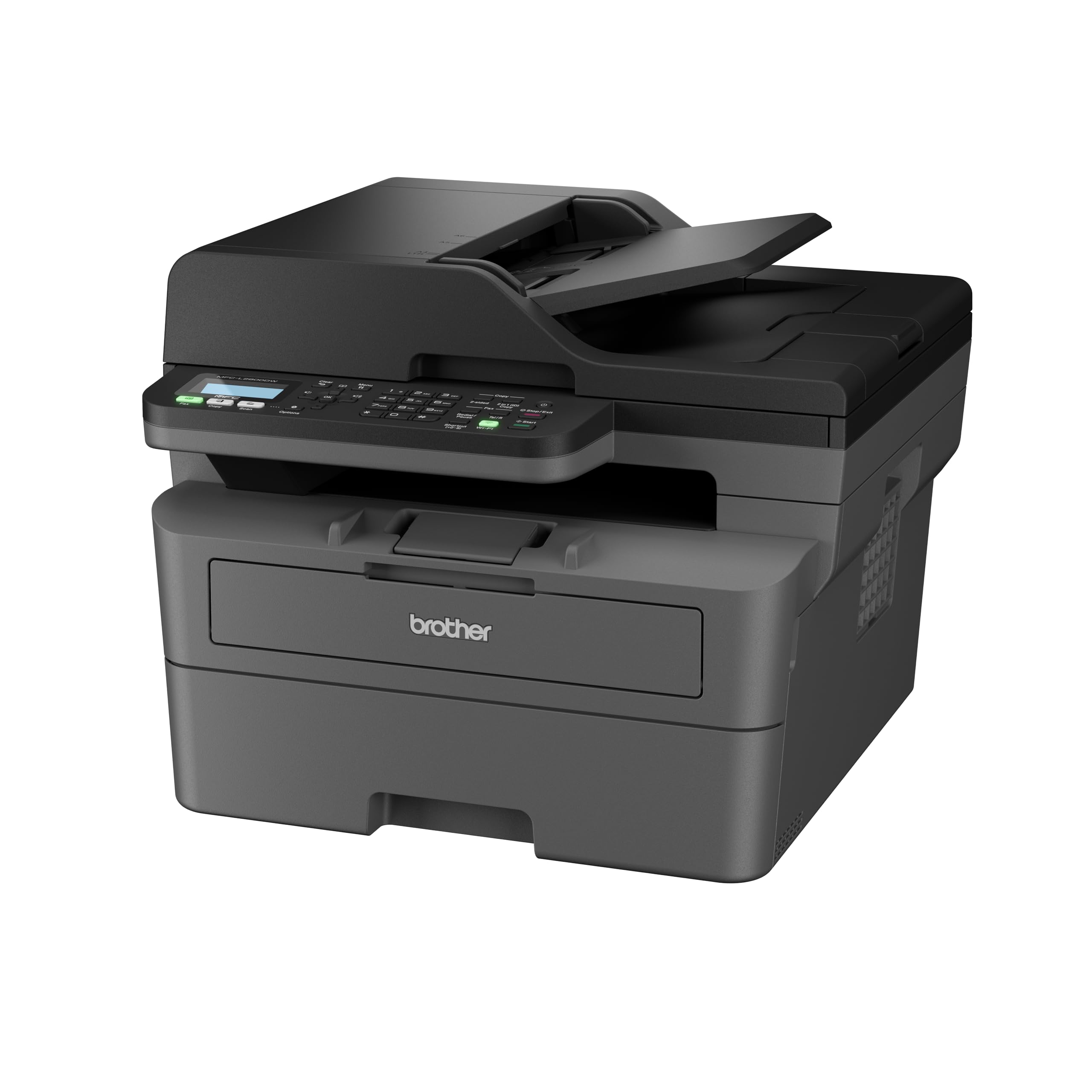 BROTHER MFC-L2800DW, Schwarz Multifunktionsdrucker (Laserdrucker, 4-in-1, Drucker, Fax, Scanner, Kopierer, LAN/WLAN, USB, AirPrint, Duplex, A4) 