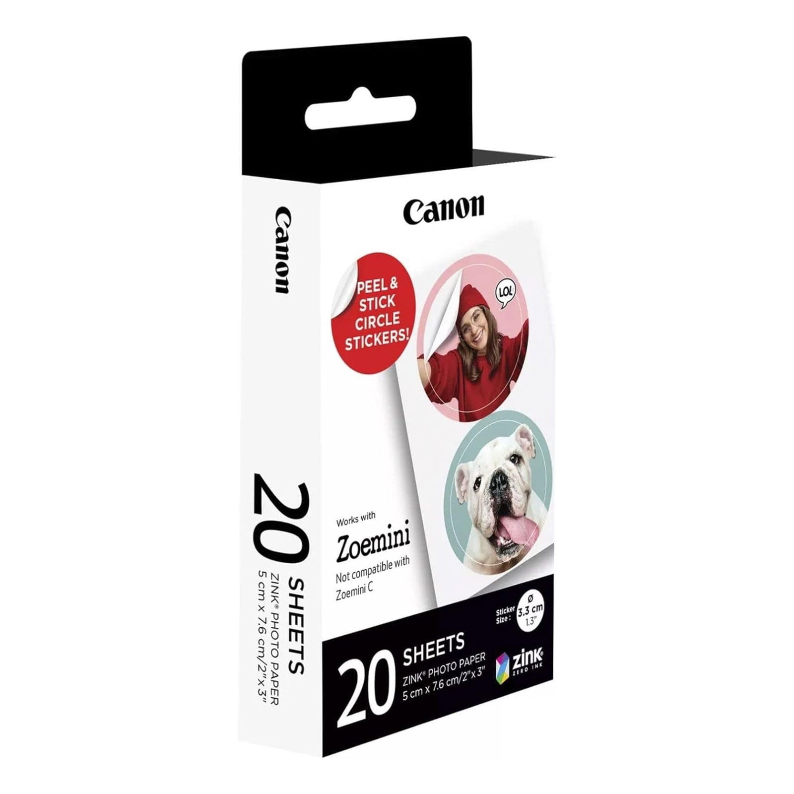 Canon Zoemini ZINK Circle Sticker ZP-2030-2C-20 