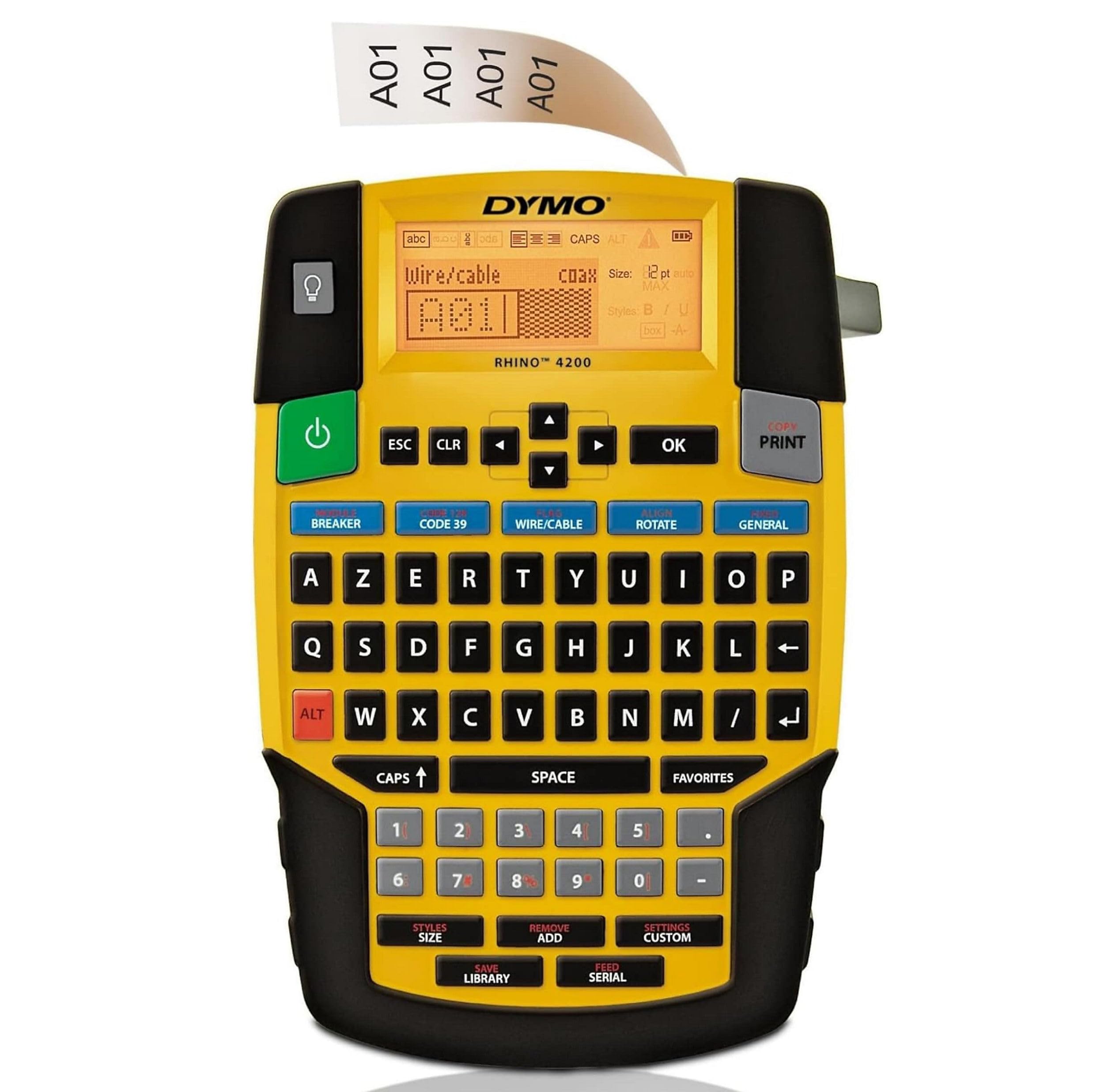 Dymo Rhino 4200 6/9/12/19mm Rhino-B&auml;nder AZERTY Etikettendrucker 
