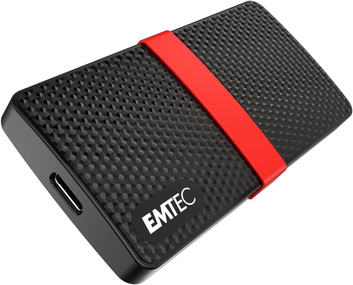EMTEC X200 Portable SSD Power Plus 2 TB, Schwarz (USB-C 3.2 Gen 1, ECSSD2TX200) 