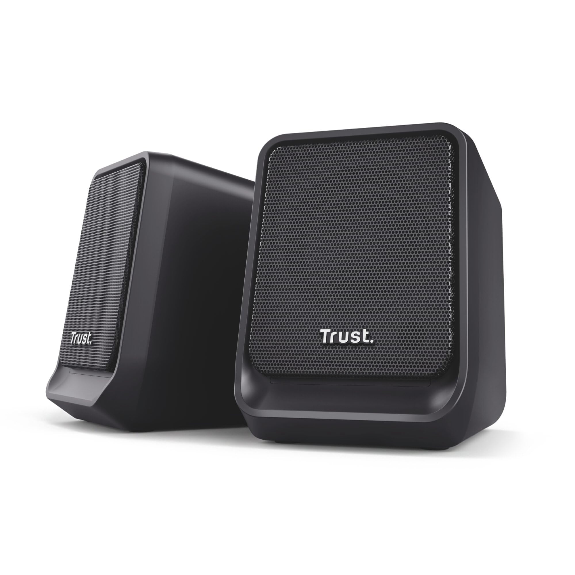 Trust Milo 2.0-Lautsprecherset Schwarz (Kabelgebunden, USB-C-Anschluss, Stereo Sound, Lautst&auml;rkeregler, Metallgitter) 