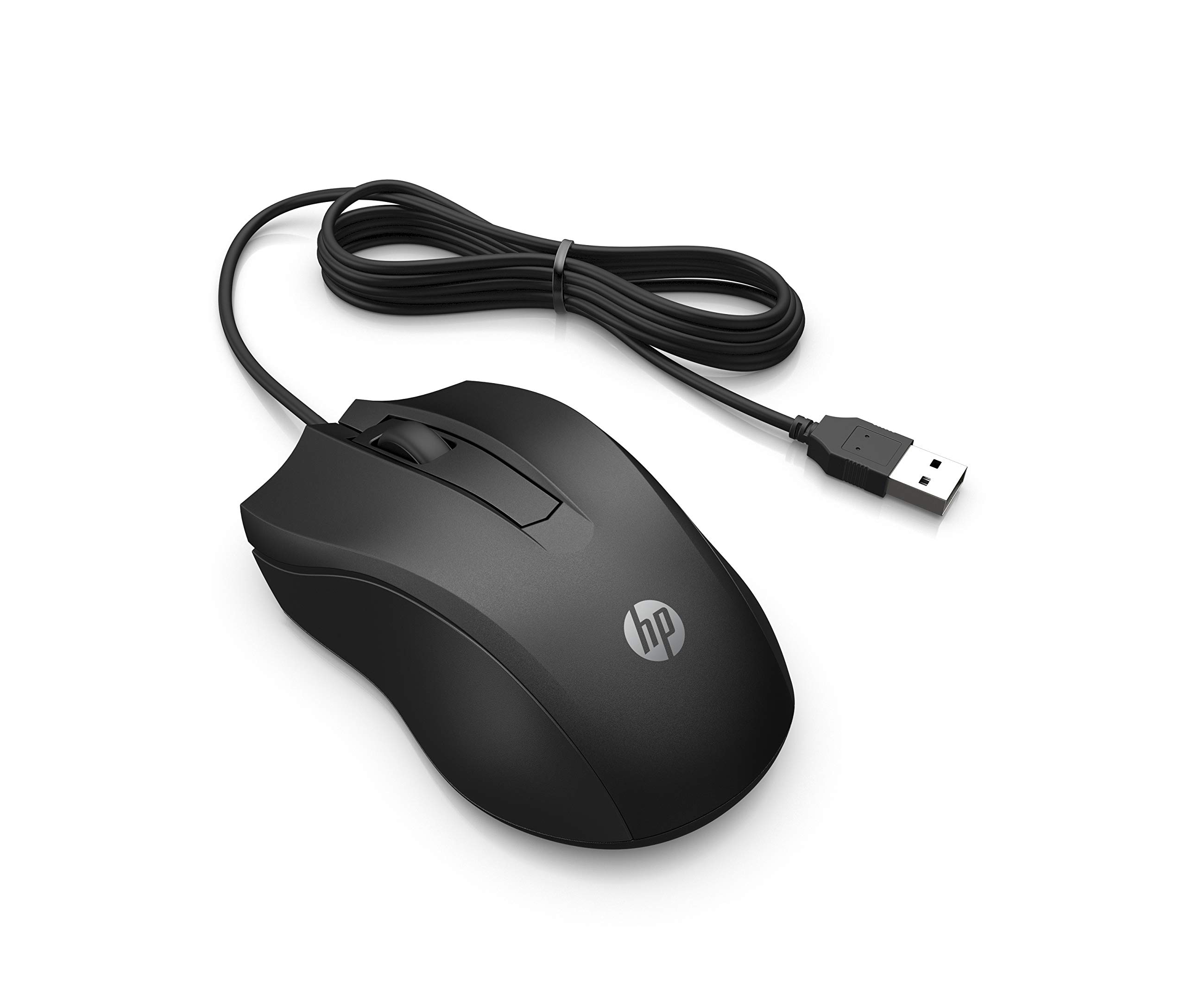 HP Kabelgebundene Maus 100 (6VY96AA, USB Type-A-Anschluss, geschwungenes Design) 