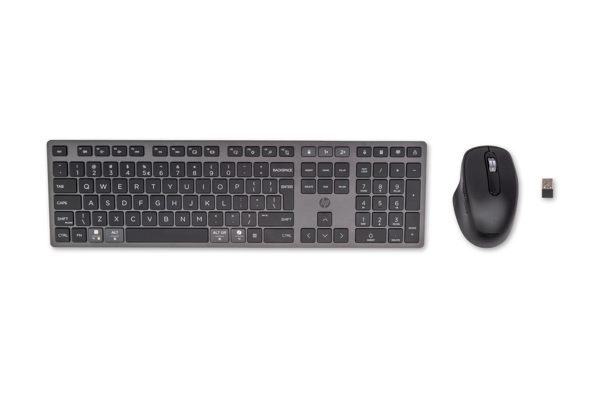 HP 720 Kombo mit wiederaufladbarer kabelloser Tastatur und Maus f&uuml;r mehrere Ger&auml;te (9T5A9AA, Funk, Bluetooth, USB Type-A-Anschluss) 
