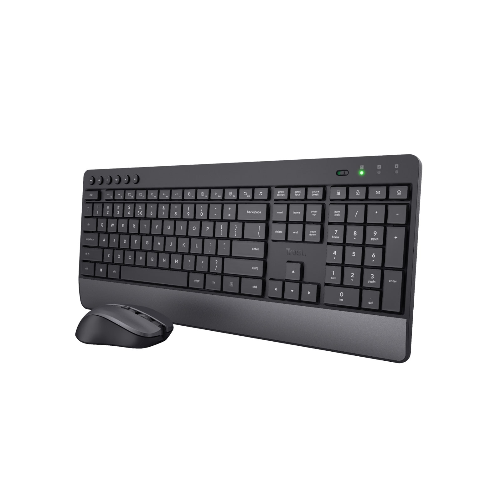 TRUST Trezo komfortables Set aus kabelloser Tastatur und Maus 