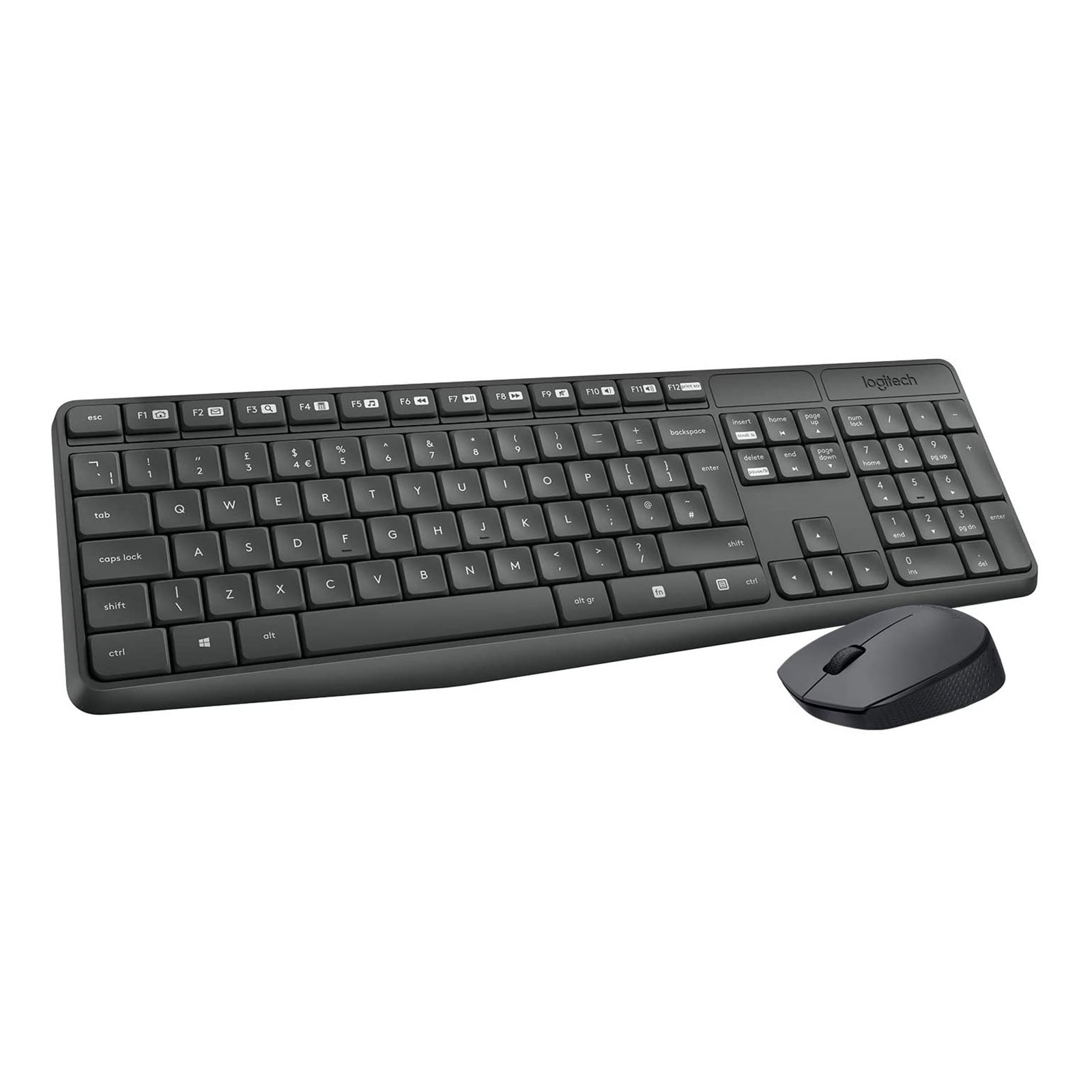 Logitech MK235 Wireless Keyboard und Mouse USB-Empf&auml;nger Tastatur- Maus- Set 