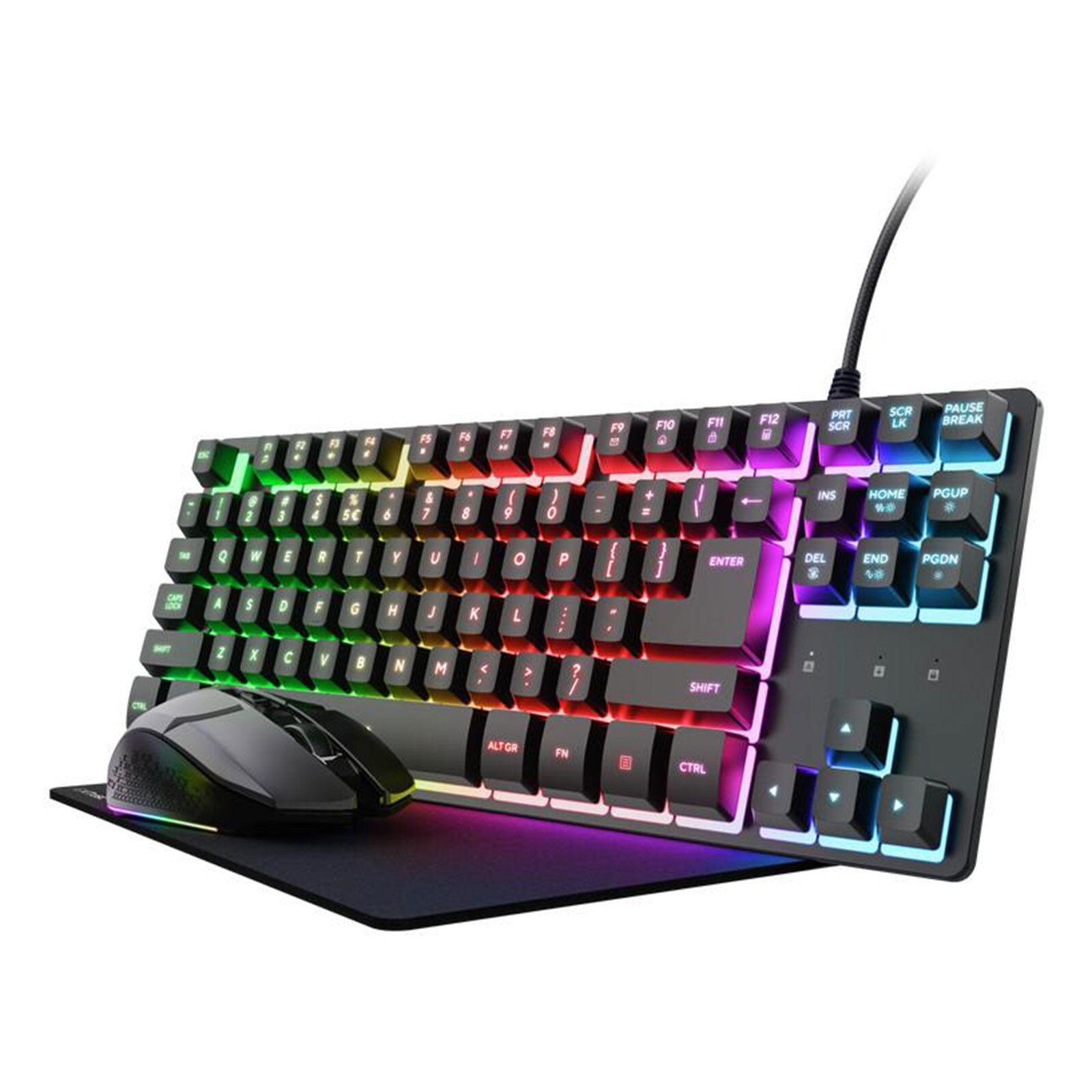 Trust GXT 794 3-in-1 Gaming Bundle, Tastatur+Maus+Mauspad, Schwarz (25917) 