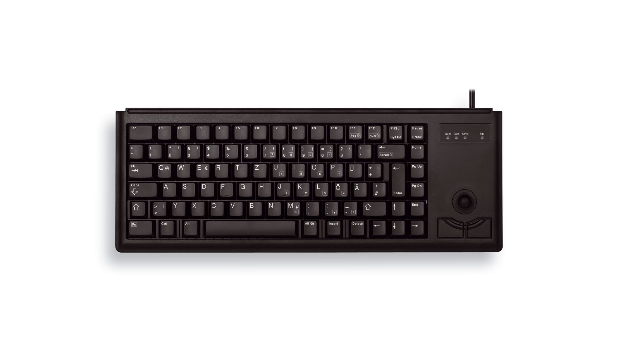 CHERRY G84-4400 Corded US-Layout schwarz TRACKBALL Tastatur 