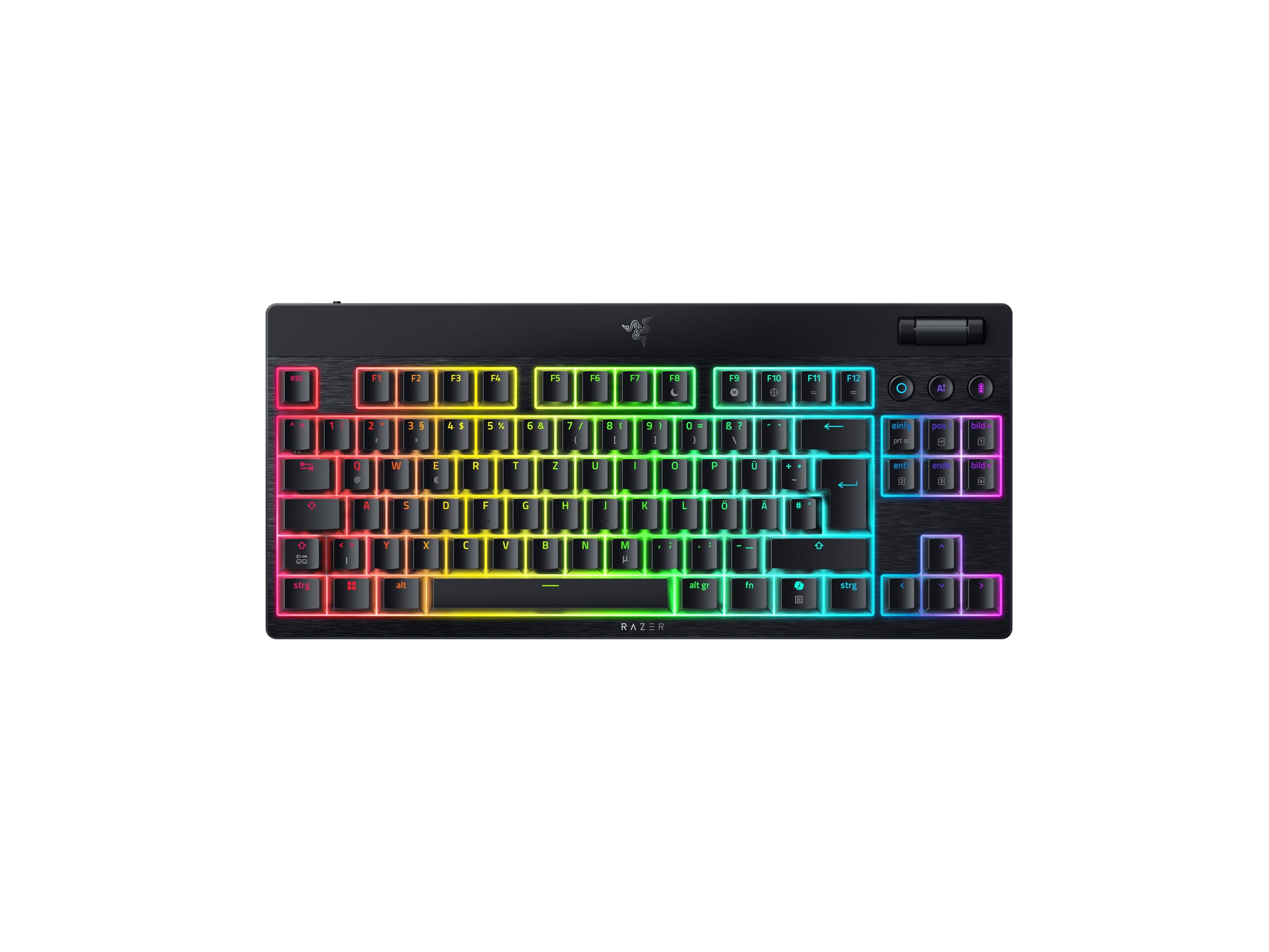 RAZER BlackWidow V4 Low-profile Tenkeyless HyperSpeed (Orange Switch), Schwarz (FUNK, Bluetooth, USB-C, Taktil, DE-Layout) 