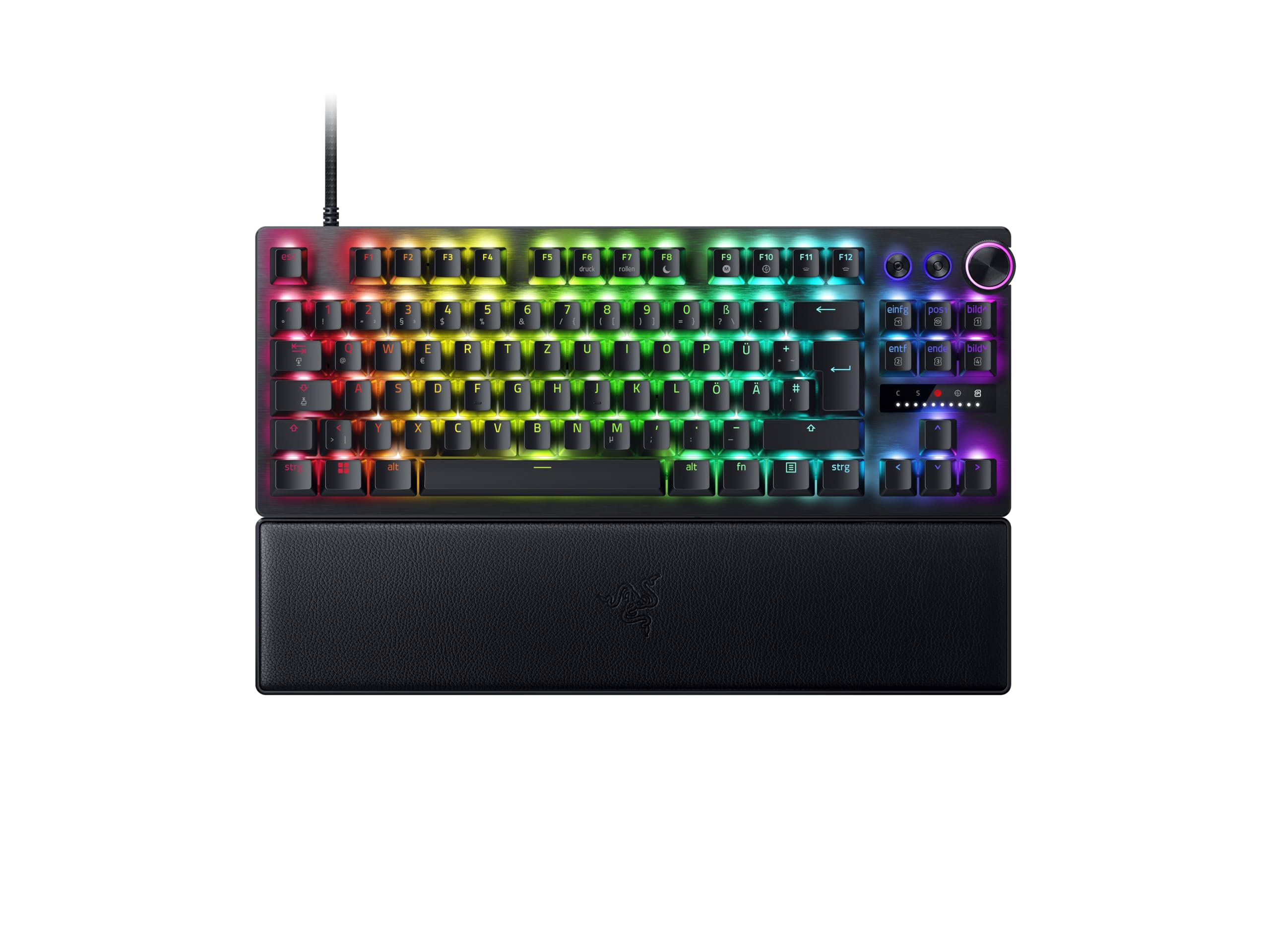 RAZER Huntsman V3 Pro Tenkeyless, Schwarz Gaming-Tastatur (DE-Layout, Razer Snap Tap, Analoge optische Schalter) 