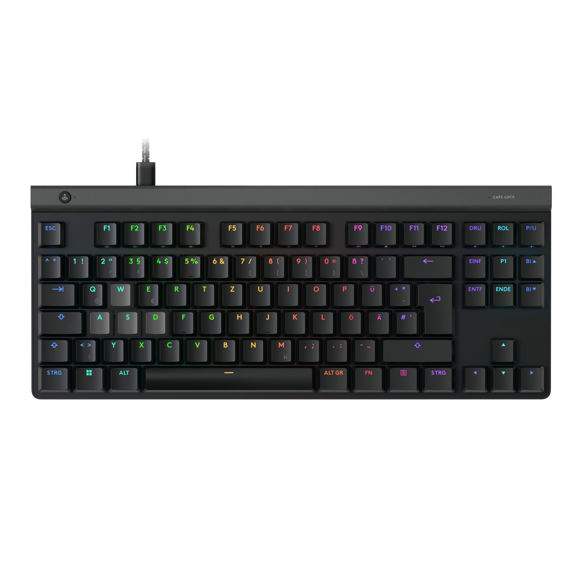 Logitech G515 RAPID TKL, Black Gaming-Tastatur (Magnetische Analogschalter, RGB, Kabel) 